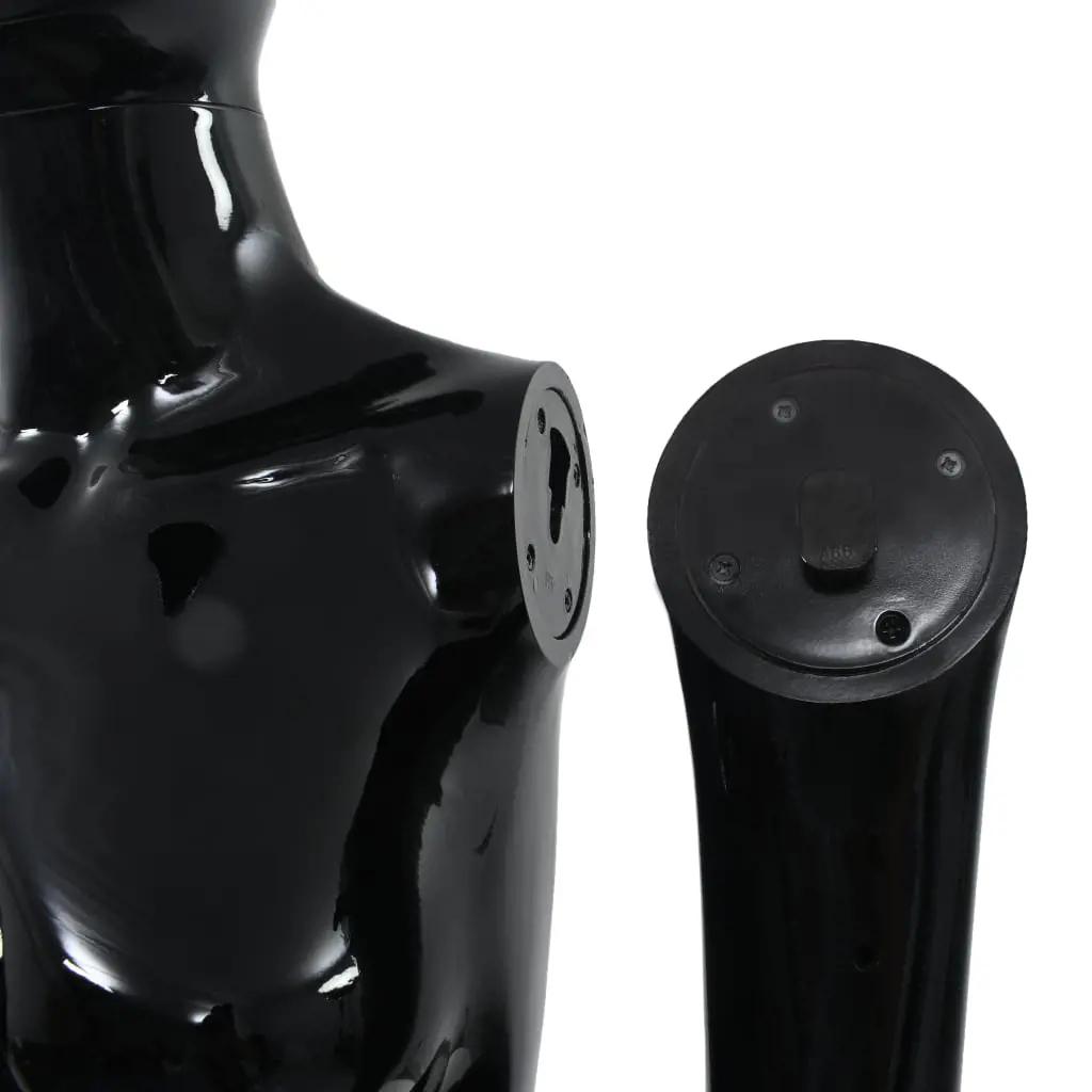 Etalagepop vrouwelijk met glazen voet 175 cm glanzend zwart (9)