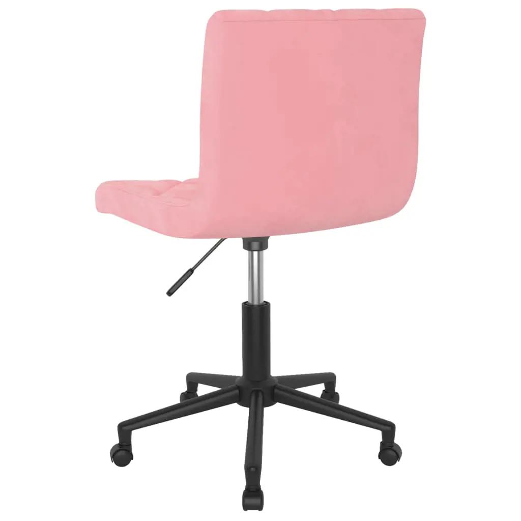 Kantoorstoel draaibaar fluweel roze (5)