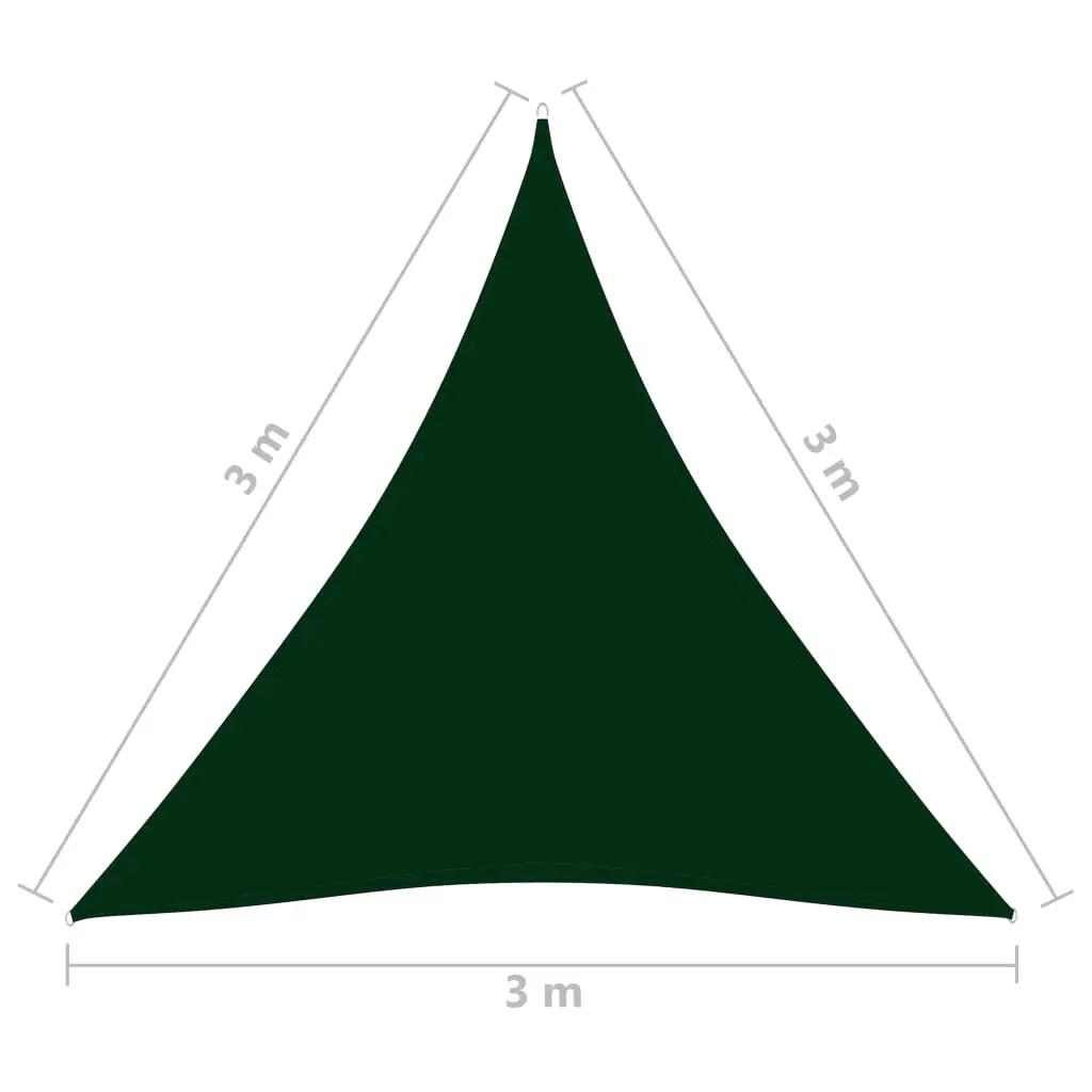 Zonnescherm driehoekig 3x3x3 m oxford stof donkergroen (6)