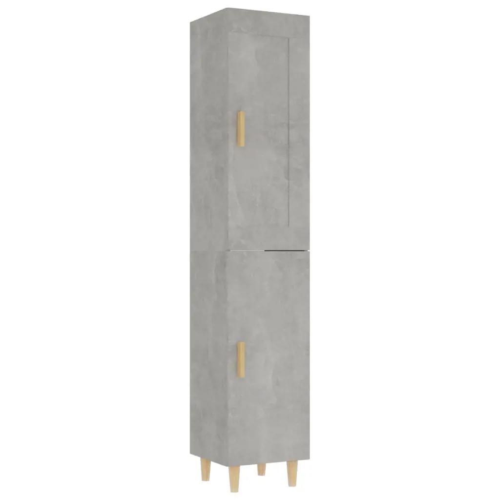 Hoge kast 35x34x180 cm bewerkt hout betongrijs (2)