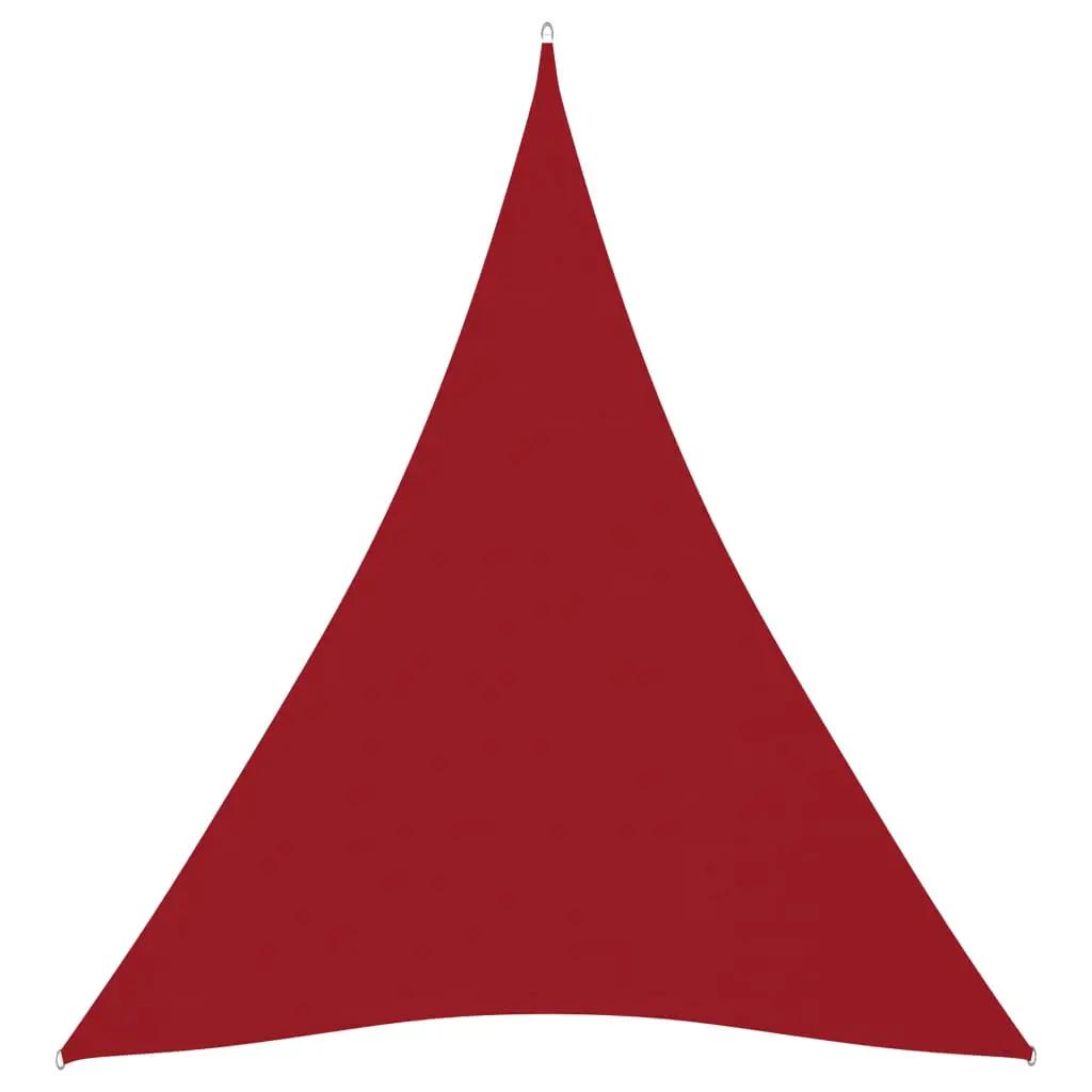 Zonnescherm driehoekig 5x7x7 m oxford stof rood (1)