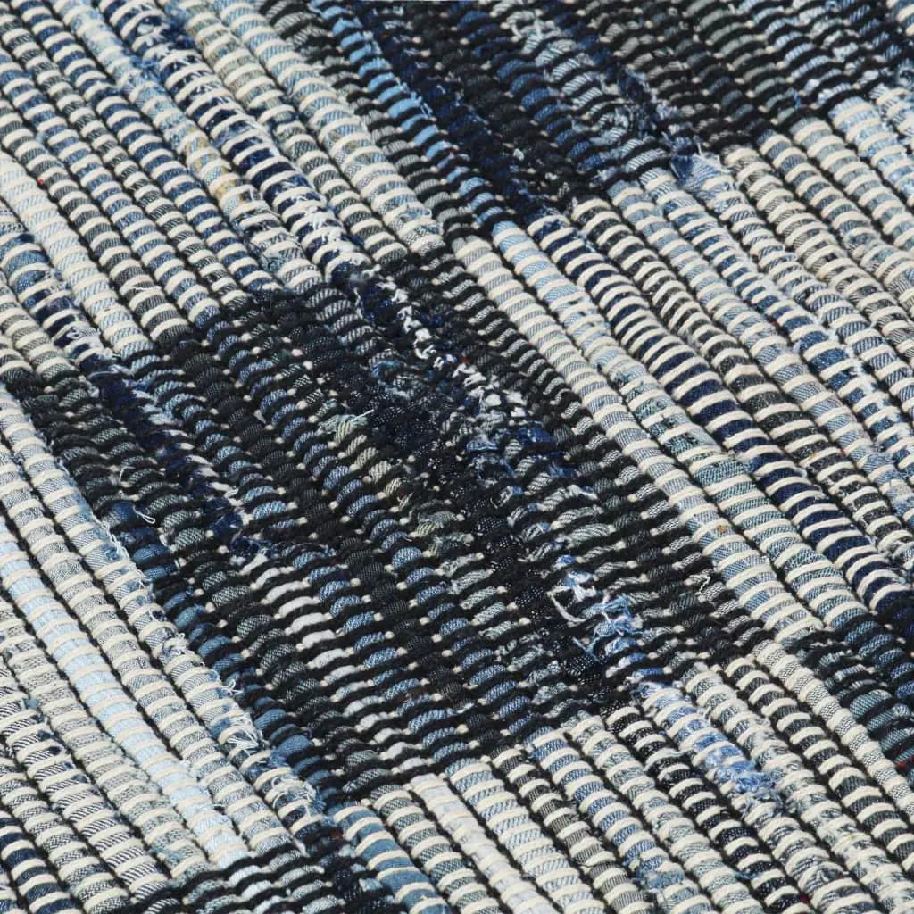 Vloerkleed chindi handgeweven 160x230 cm denim blauw (5)