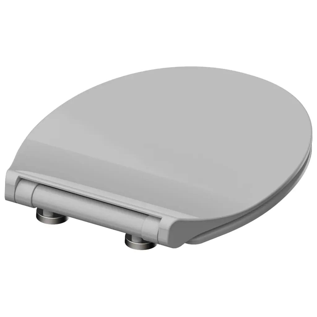 SCHÜTTE Toiletbril met soft-close SLIM GREY duroplast grijs (4)