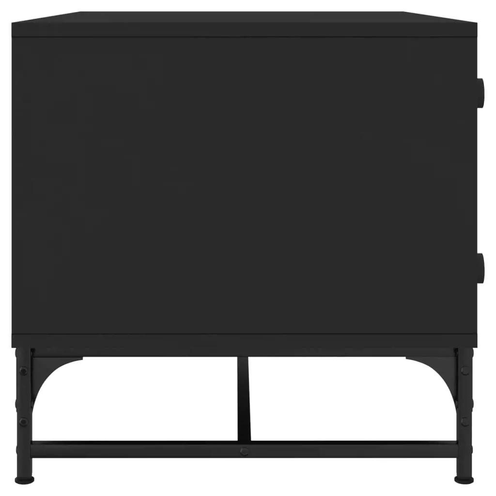 Salontafel met glazen deuren 68,5x50x50 cm zwart (6)