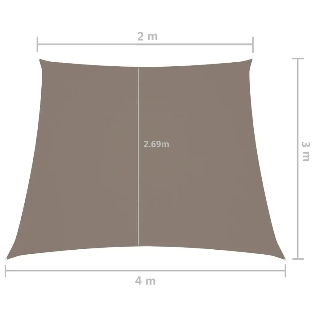 Zonnezeil trapezium 2/4x3 m oxford stof taupe (6)