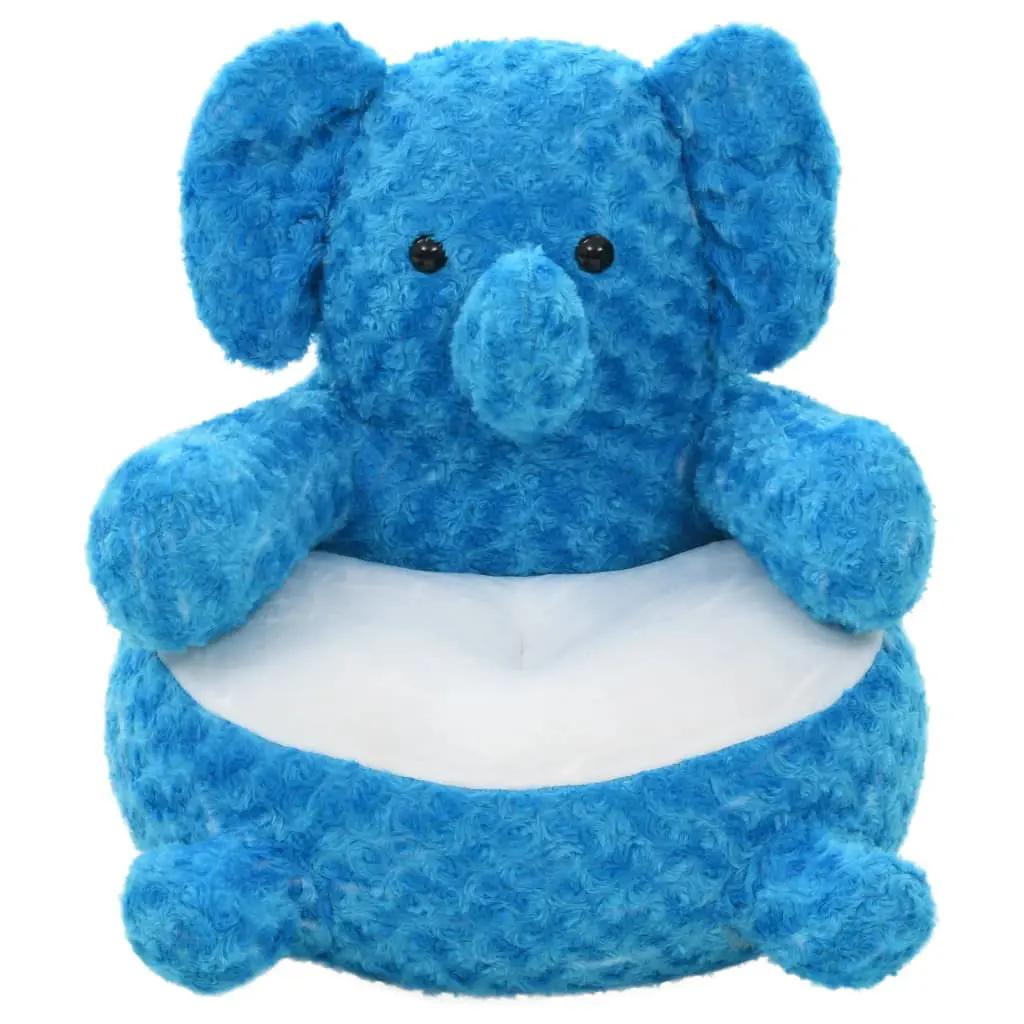 Knuffel olifant pluche blauw (1)