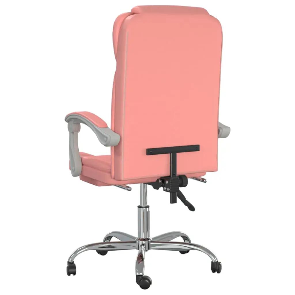 Kantoorstoel verstelbaar kunstleer roze (5)