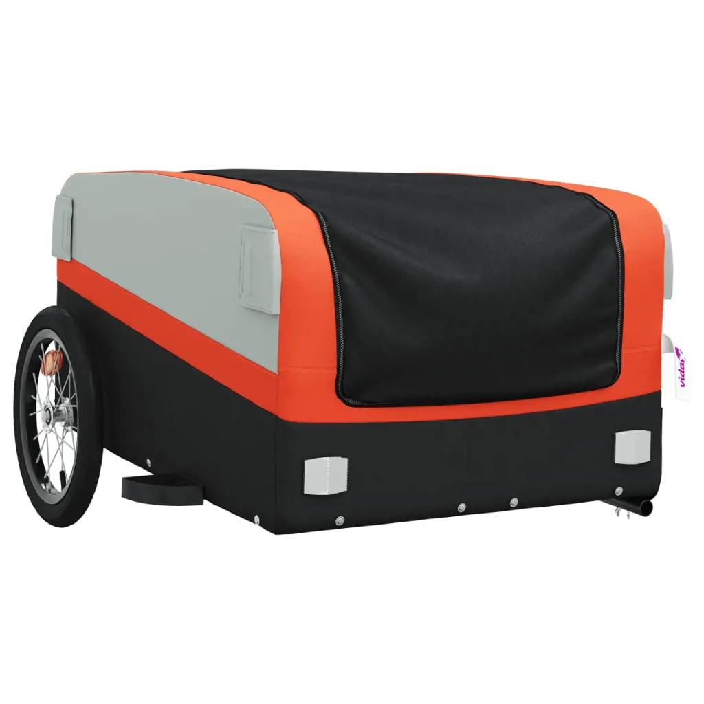 Fietstrailer 45 kg ijzer zwart en oranje (4)