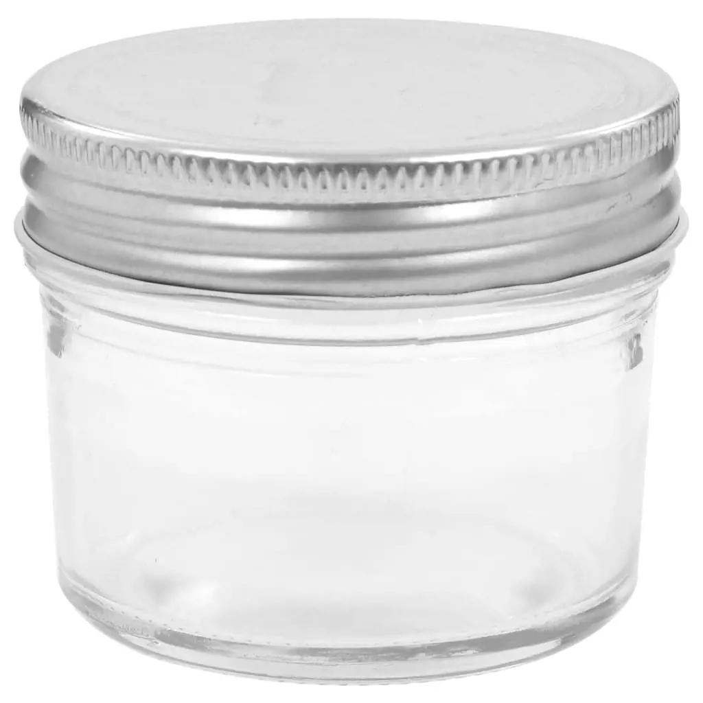 Jampotten met zilverkleurige deksels 96 st 110 ml glas (4)