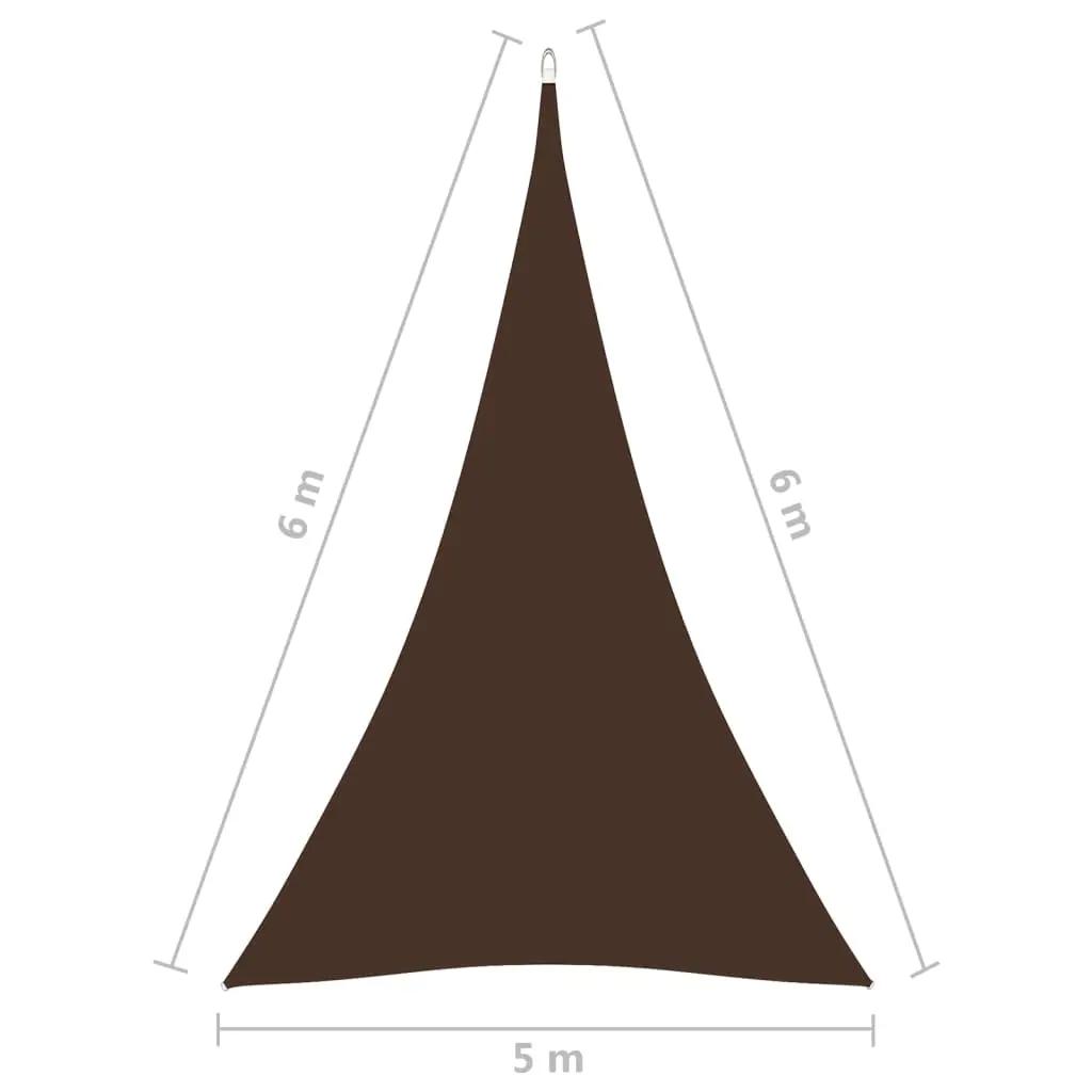 Zonnescherm driehoekig 5x6x6 m oxford stof bruin (6)