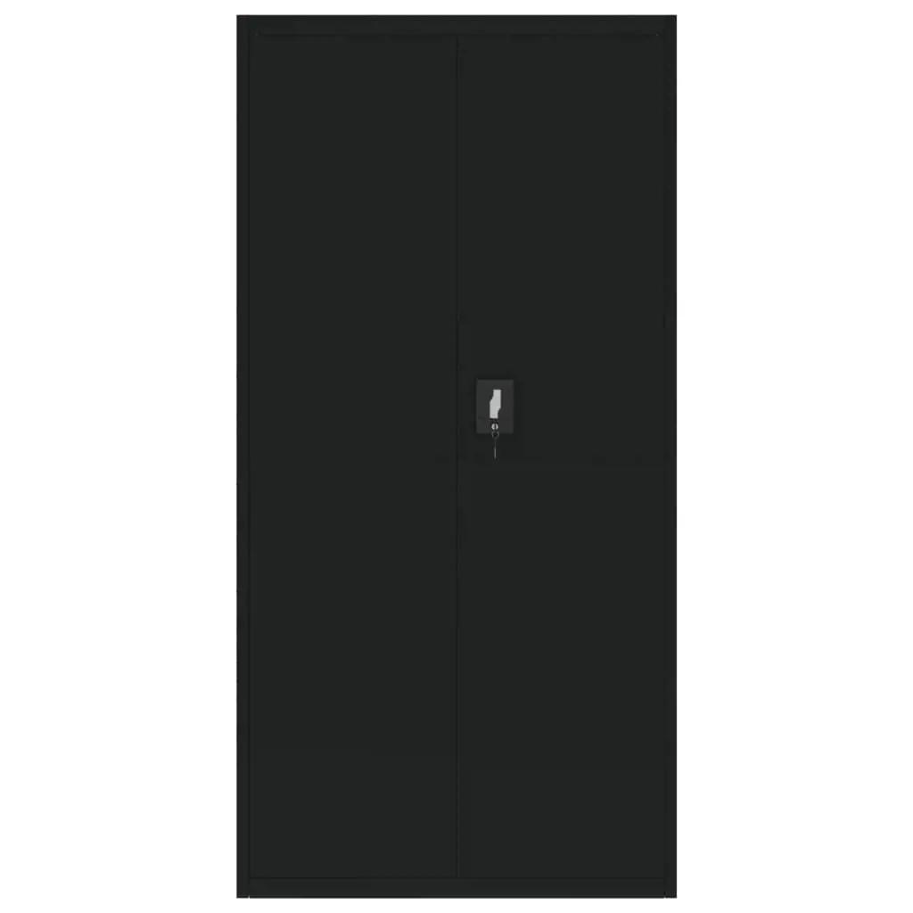 Archiefkast 90x40x220 cm staal zwart (8)