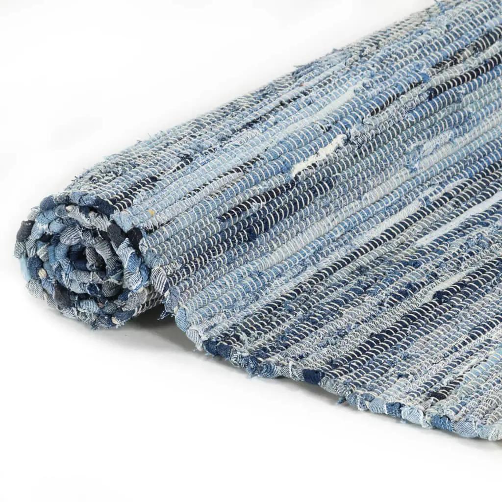 Vloerkleed chindi handgeweven 80x160 cm denim blauw (2)