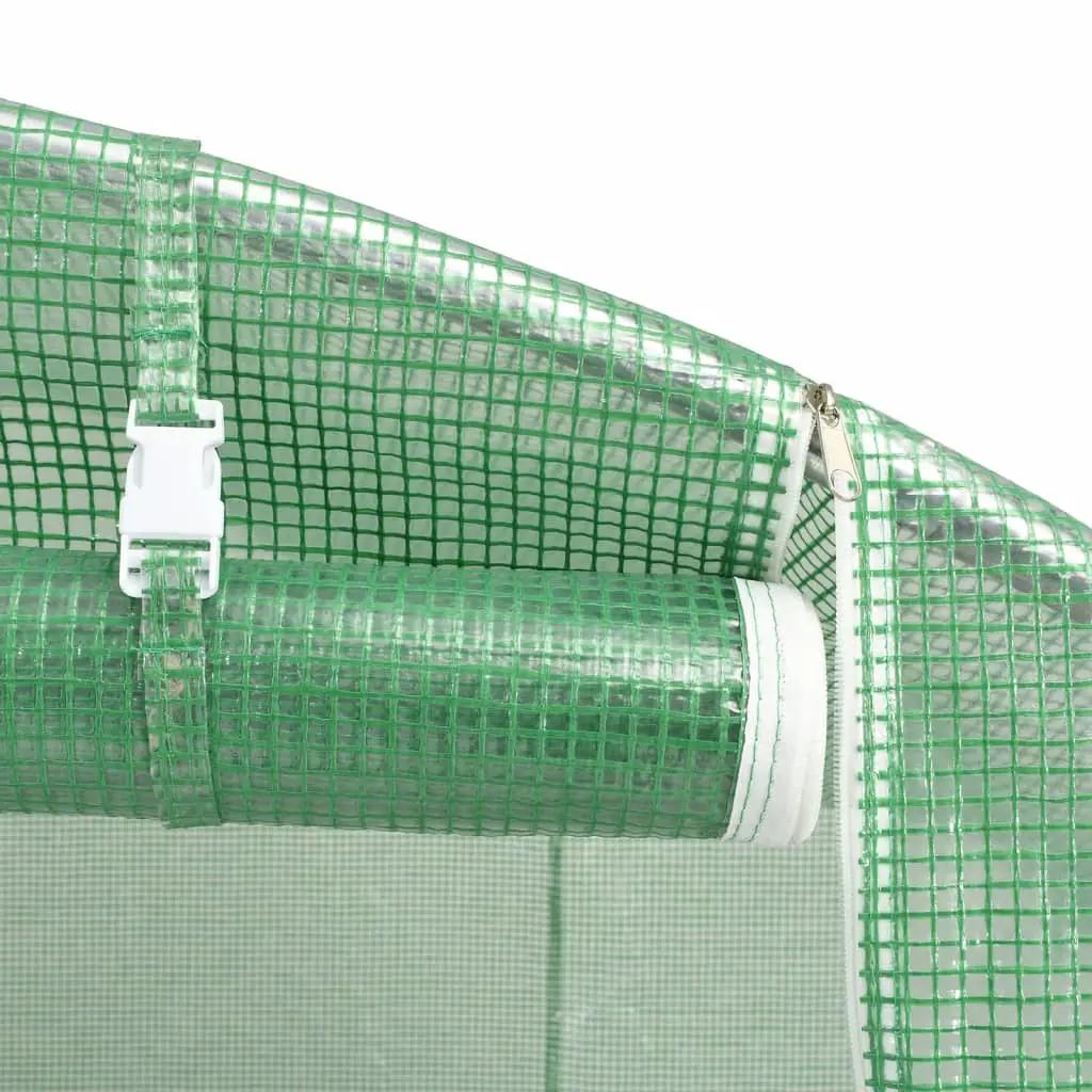 Tuinkas met stalen frame 28 m² 14x2x2 m groen (8)
