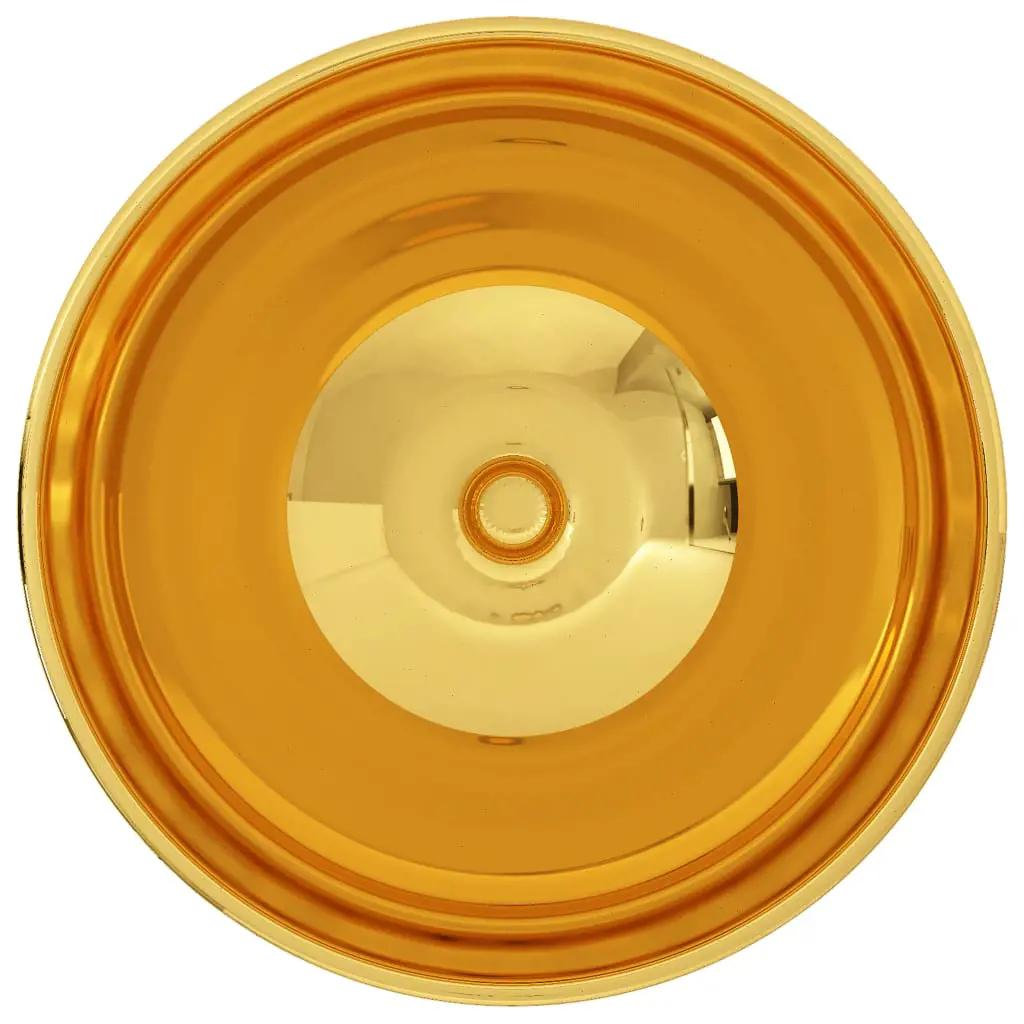 Wastafel 32,5x14 cm keramiek goudkleurig (5)