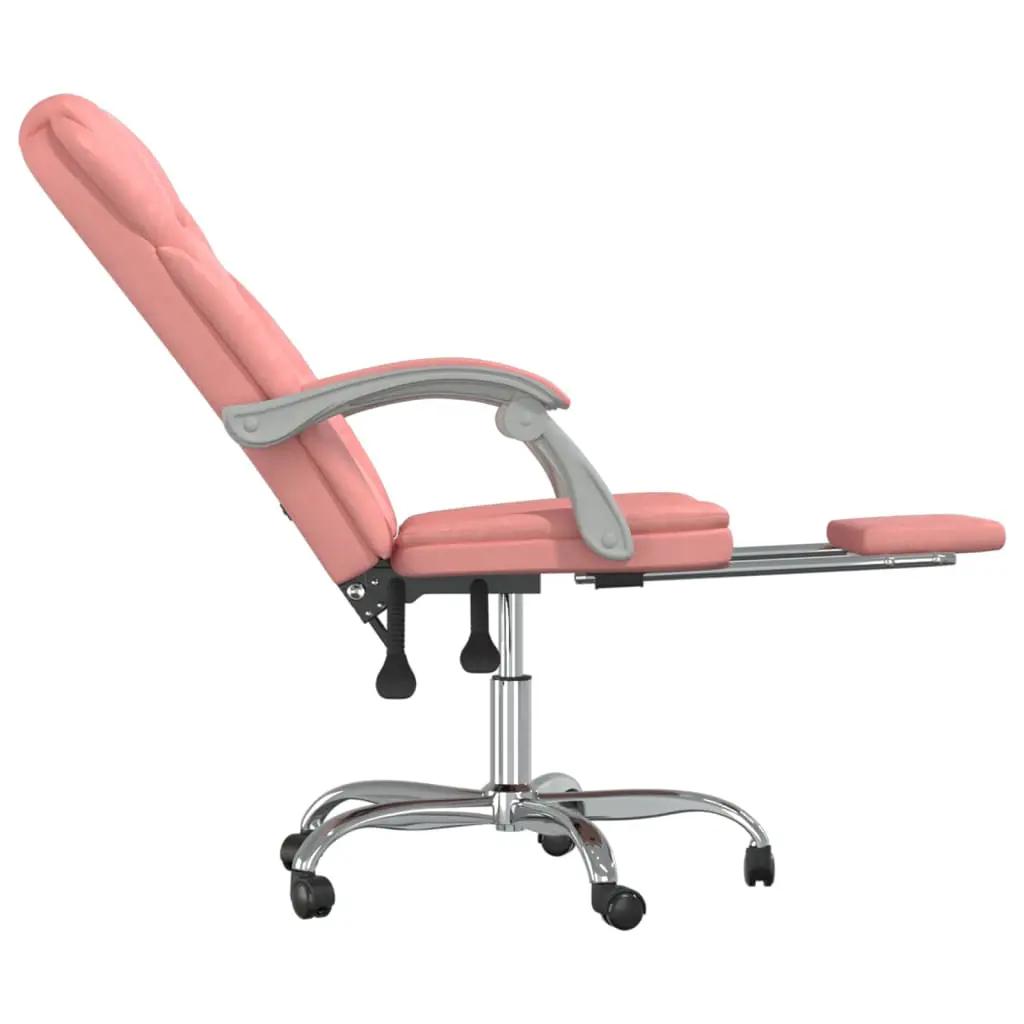Kantoorstoel verstelbaar kunstleer roze (7)