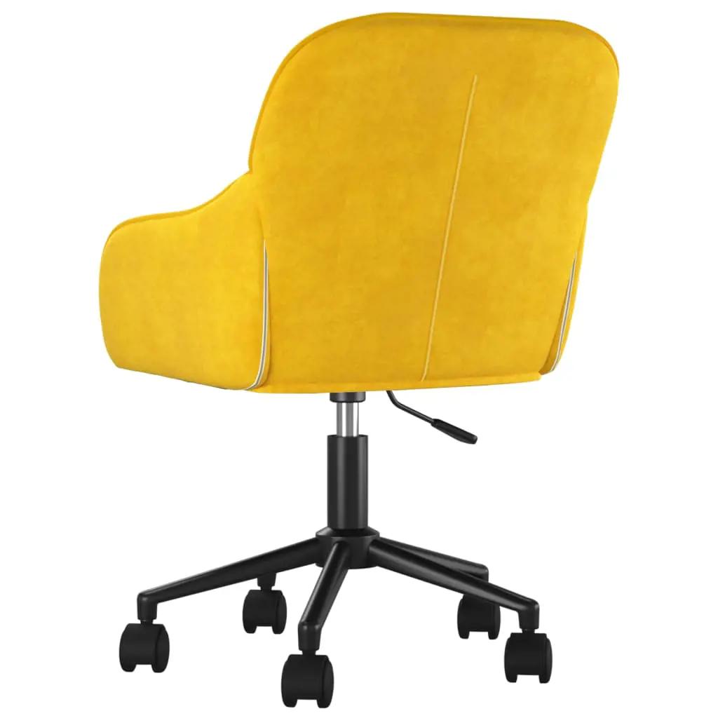 Kantoorstoel draaibaar fluweel geel (5)
