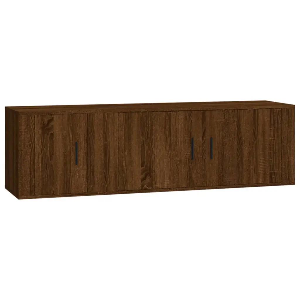 2-delige Tv-meubelset bewerkt hout bruin eikenkleur (2)