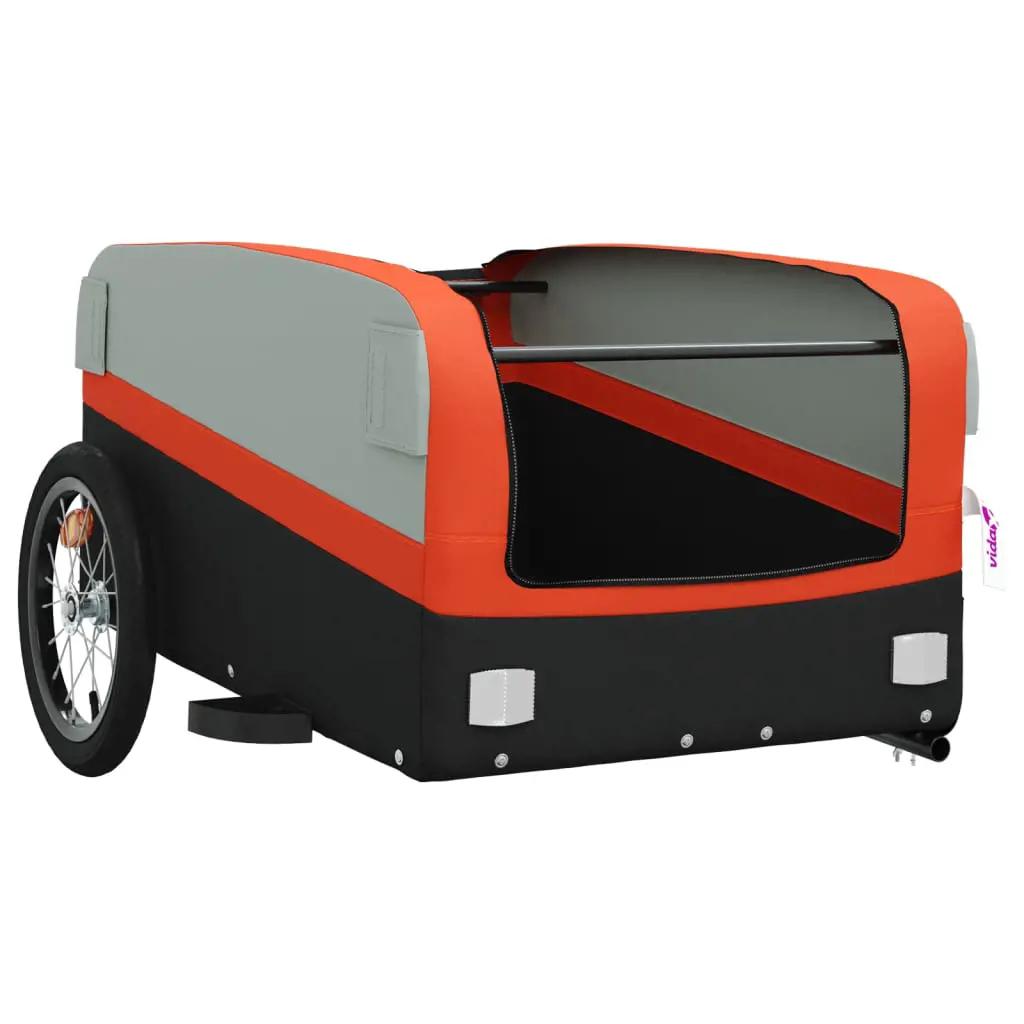 Fietstrailer 45 kg ijzer zwart en oranje (5)