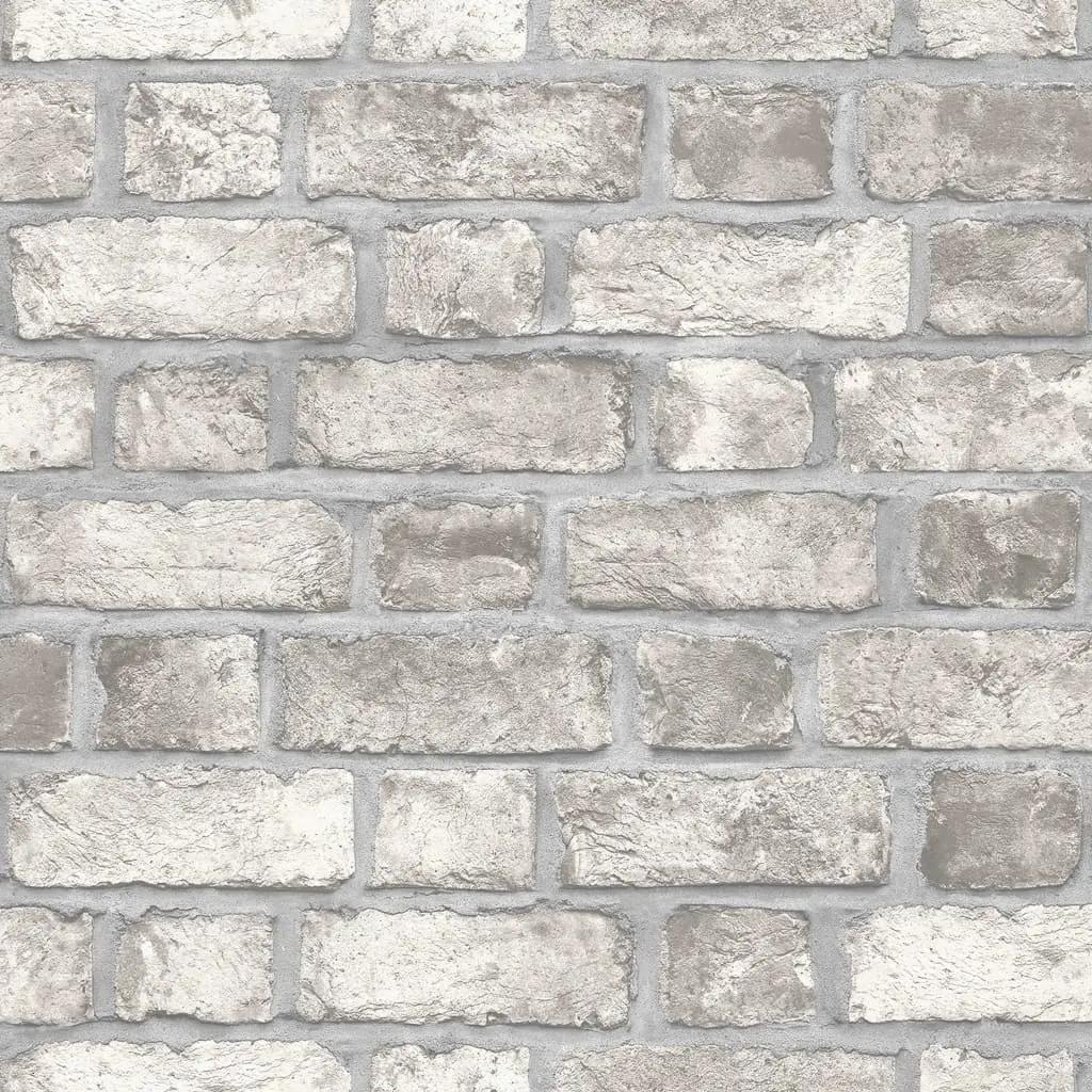 Homestyle Behang Brick Wall grijs en gebroken wit (2)
