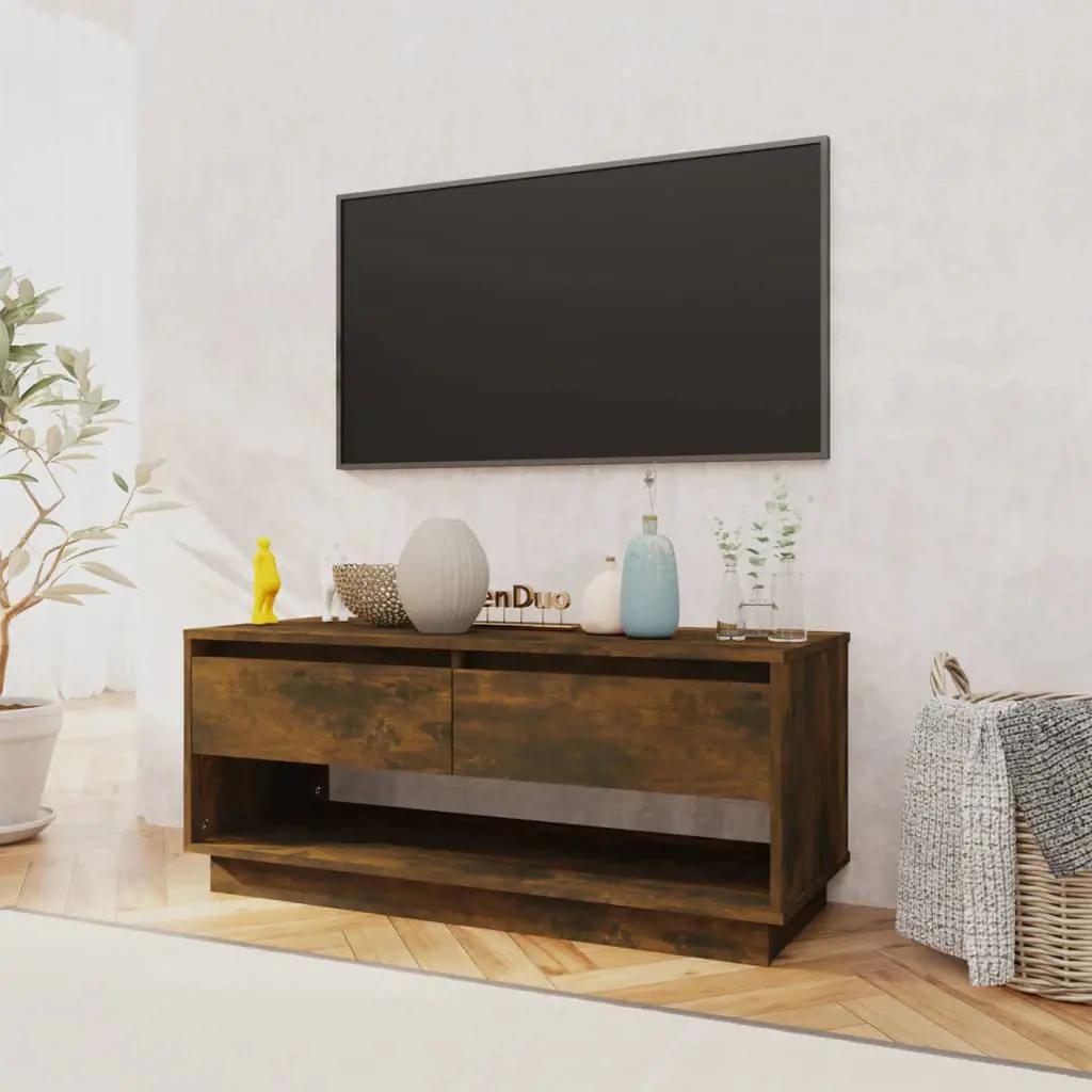 Tv-meubel 102x41x44 cm spaanplaat gerookt eikenkleurig (3)