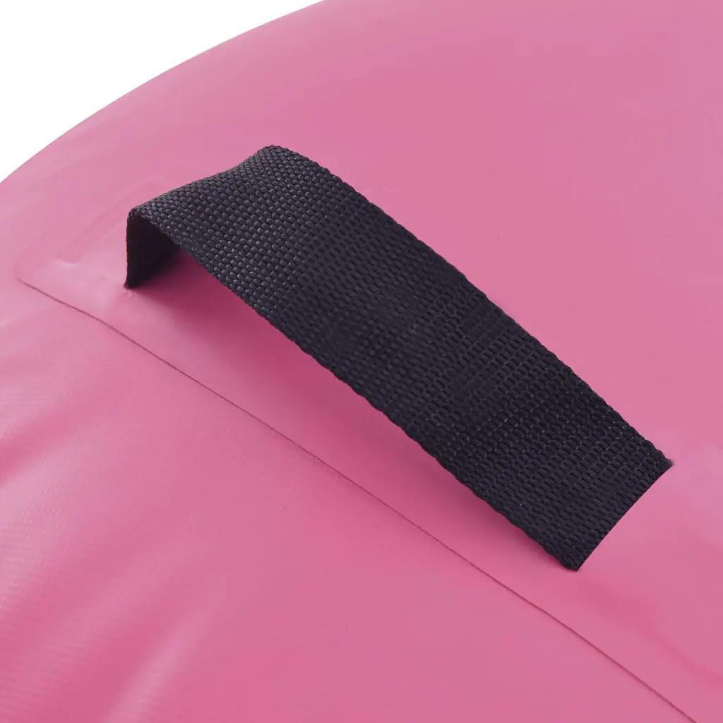 Gymnastiekrol met pomp opblaasbaar 120x75 cm PVC roze (6)