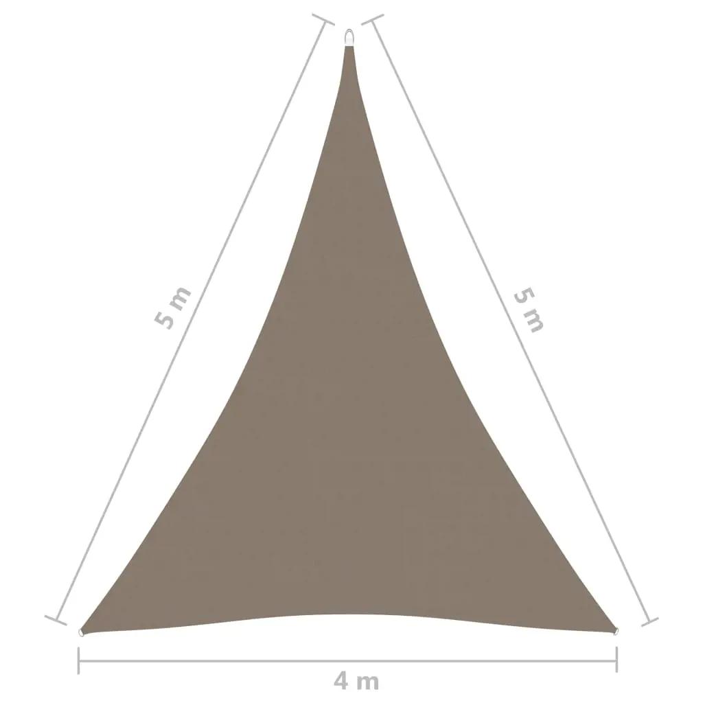 Zonnescherm driehoekig 4x5x5 m oxford stof taupe (6)