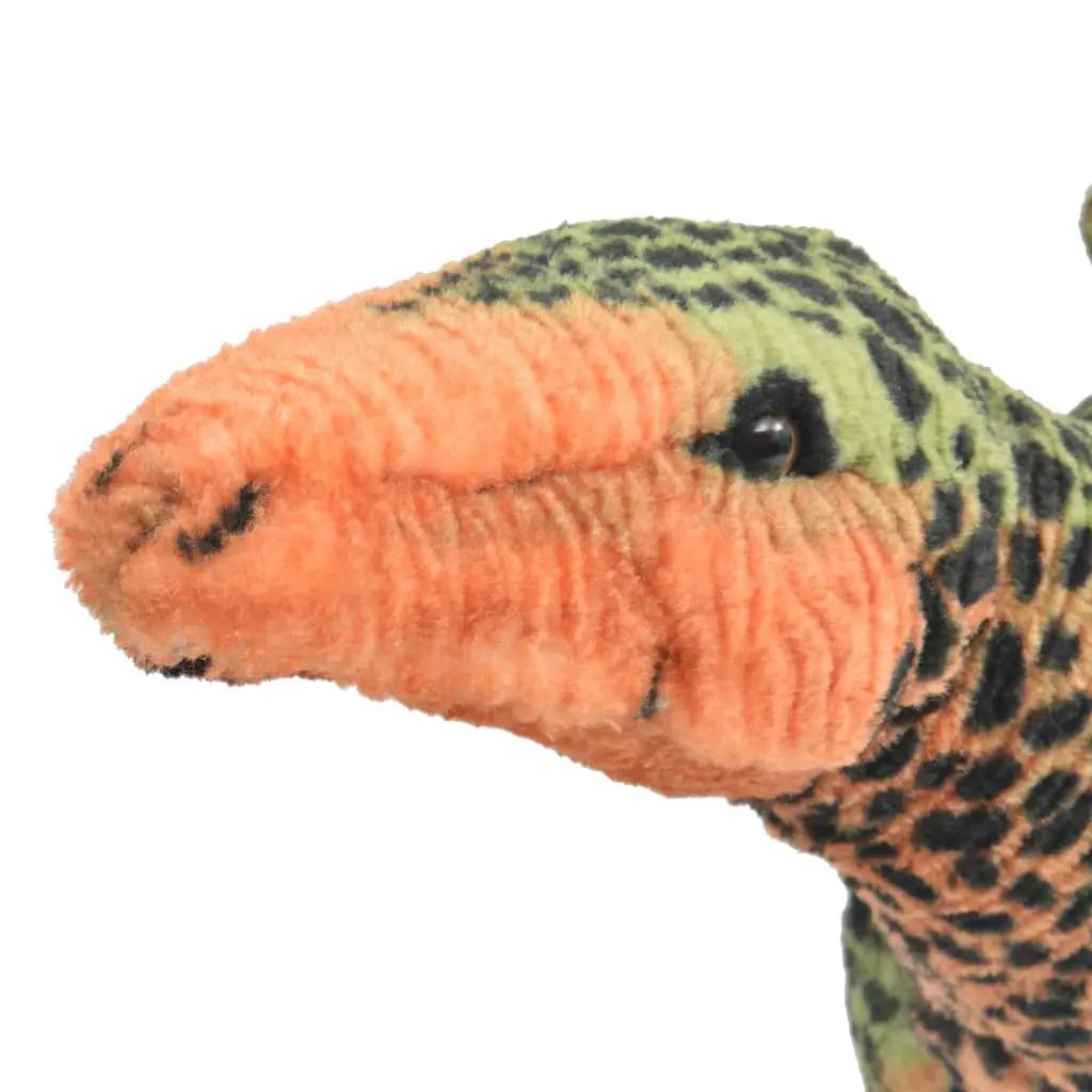 Speelgoeddinosaurus staand XXL pluche groen en oranje (3)