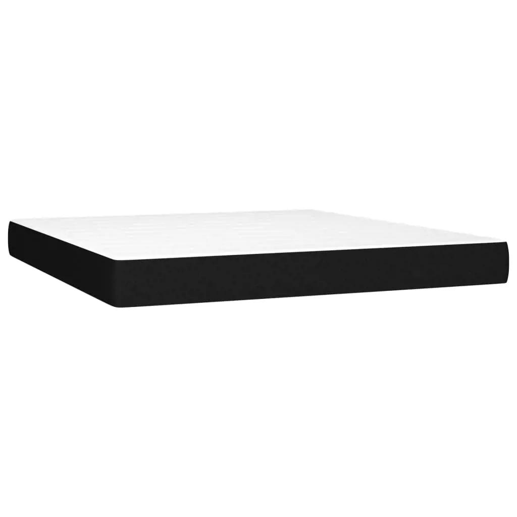 Boxspring met matras en LED stof zwart 160x200 cm (6)