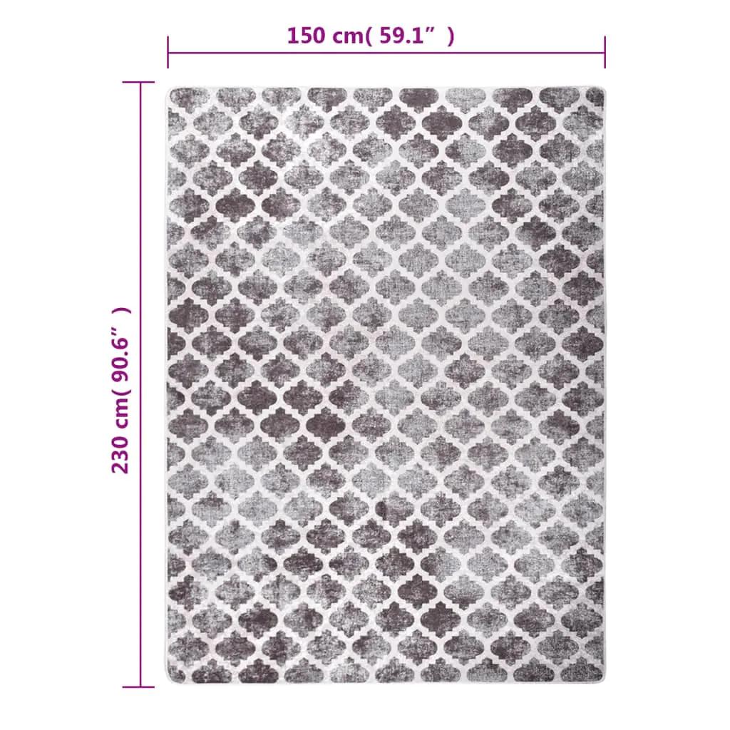 Vloerkleed wasbaar anti-slip 150x230 cm meerkleurig (5)