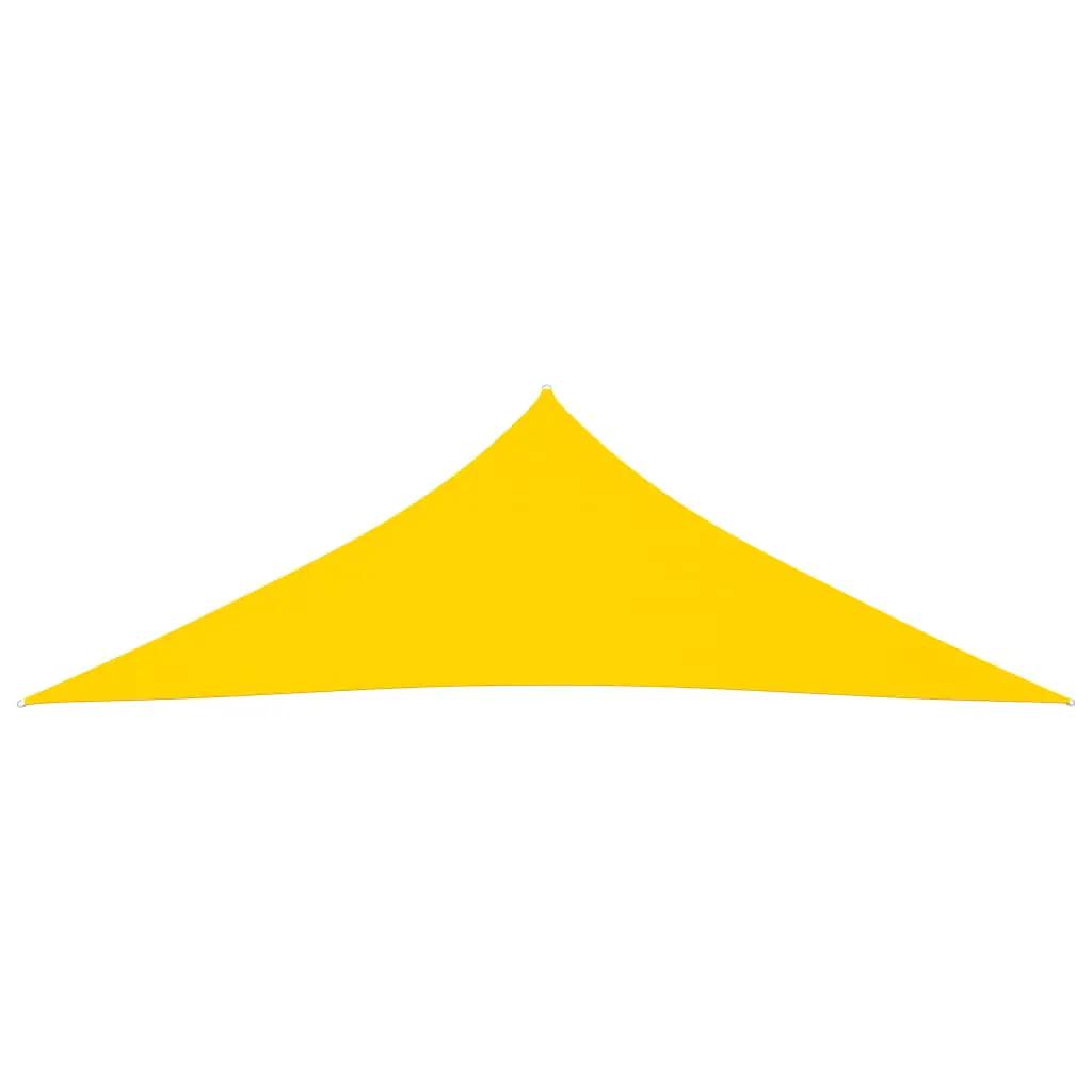 Zonnescherm driehoekig 5x5x6 m oxford stof geel (2)
