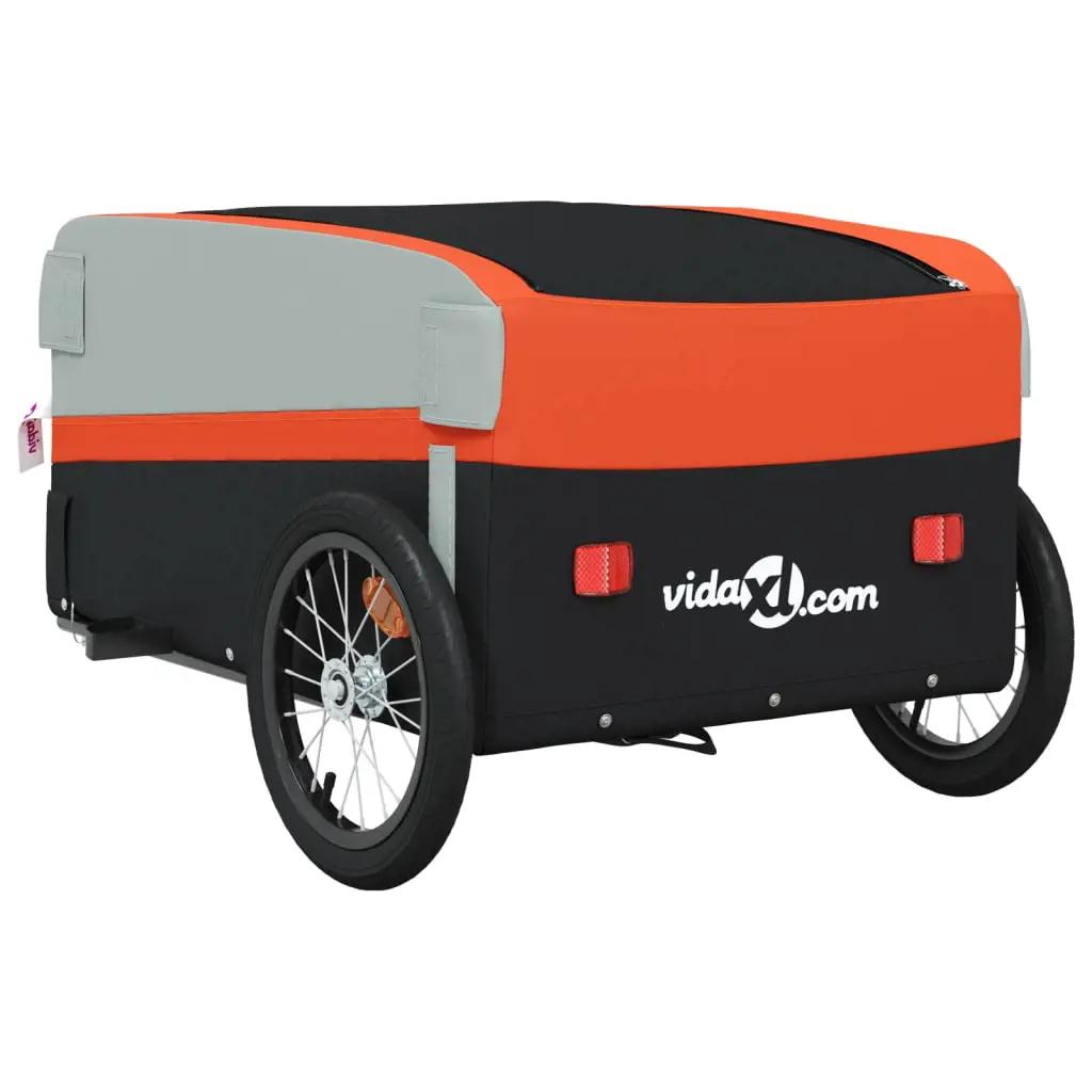 Fietstrailer 45 kg ijzer zwart en oranje (8)