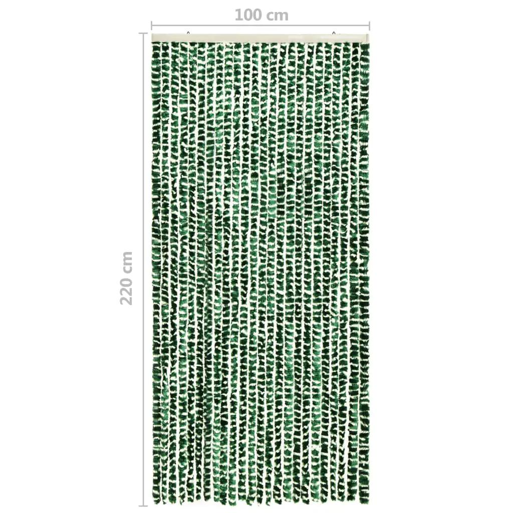 Vliegengordijn 100x220 cm chenille groen en wit (6)