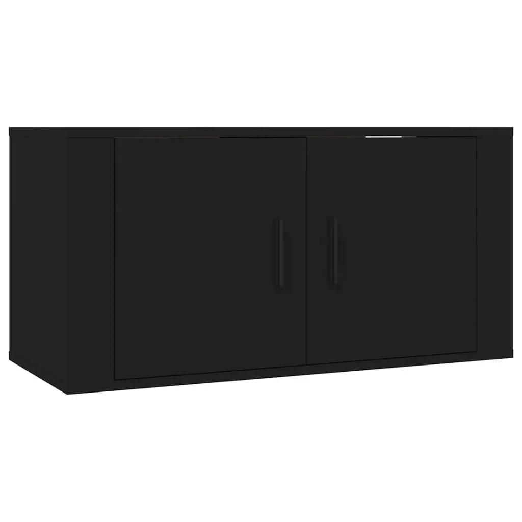 2-delige Tv-meubelset bewerkt hout zwart (4)