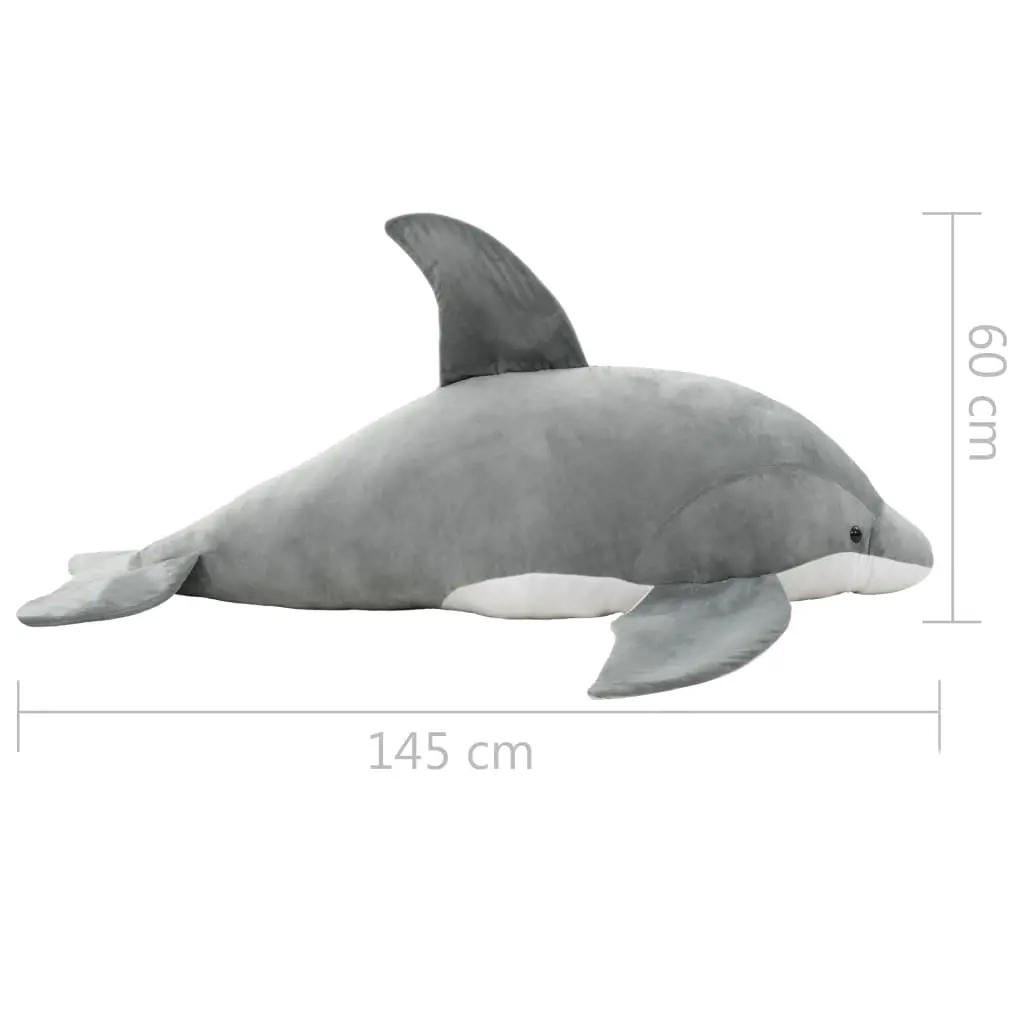 Knuffel dolfijn pluche grijs (5)