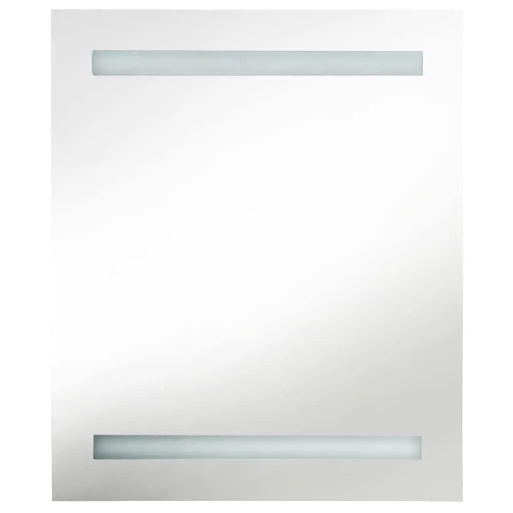 Badkamerkast met spiegel en LED 50x14x60 cm grijs (4)