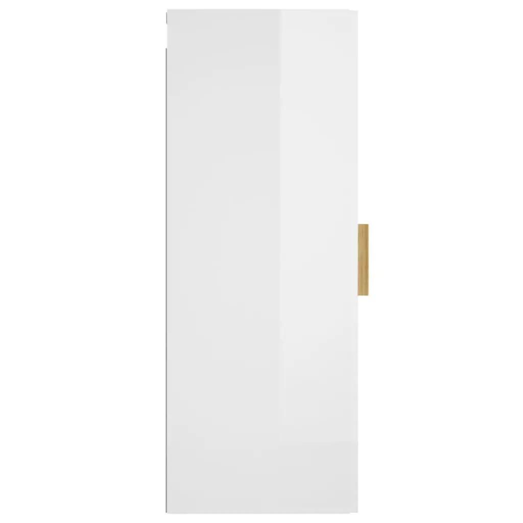 Wandkast 34,5x34x90 cm bewerkt hout hoogglans wit (8)