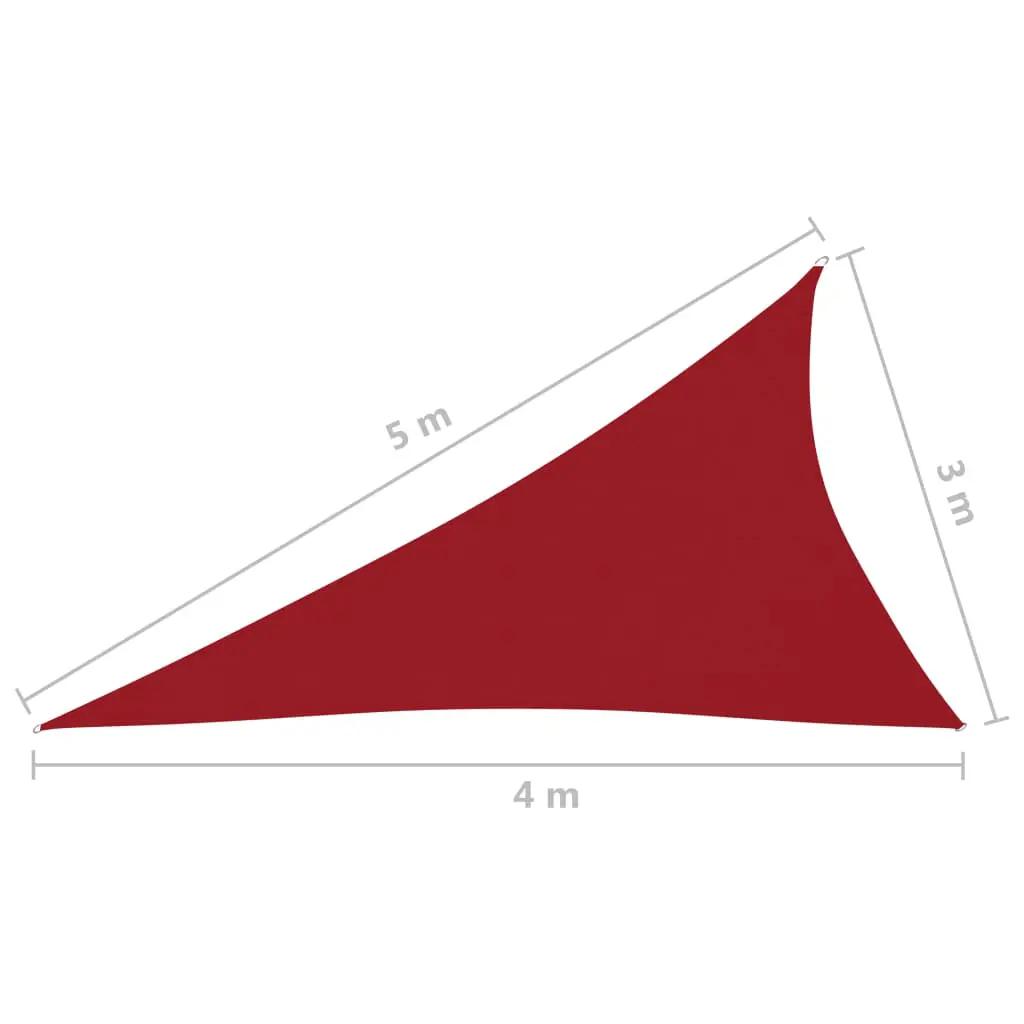 Zonnescherm driehoekig 3x4x5 m oxford stof rood (6)