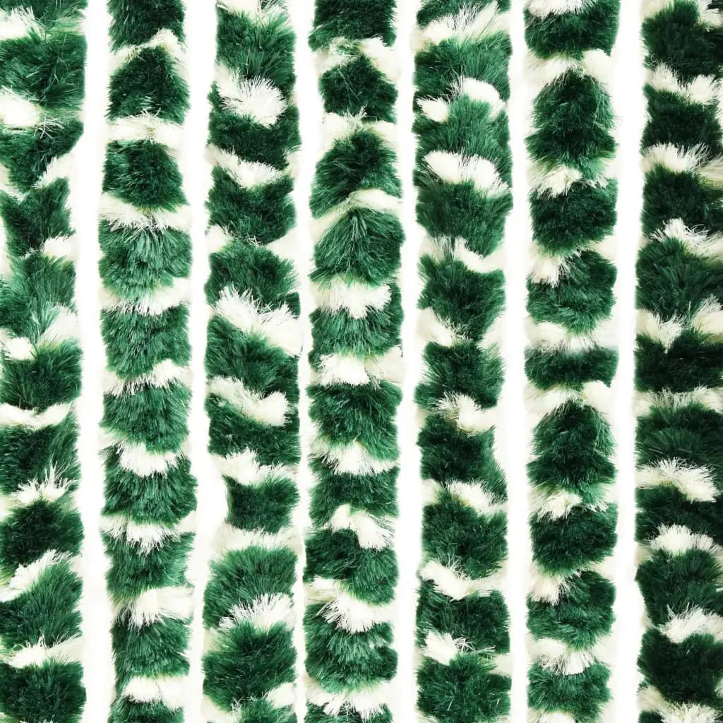 Vliegengordijn 100x220 cm chenille groen en wit (5)