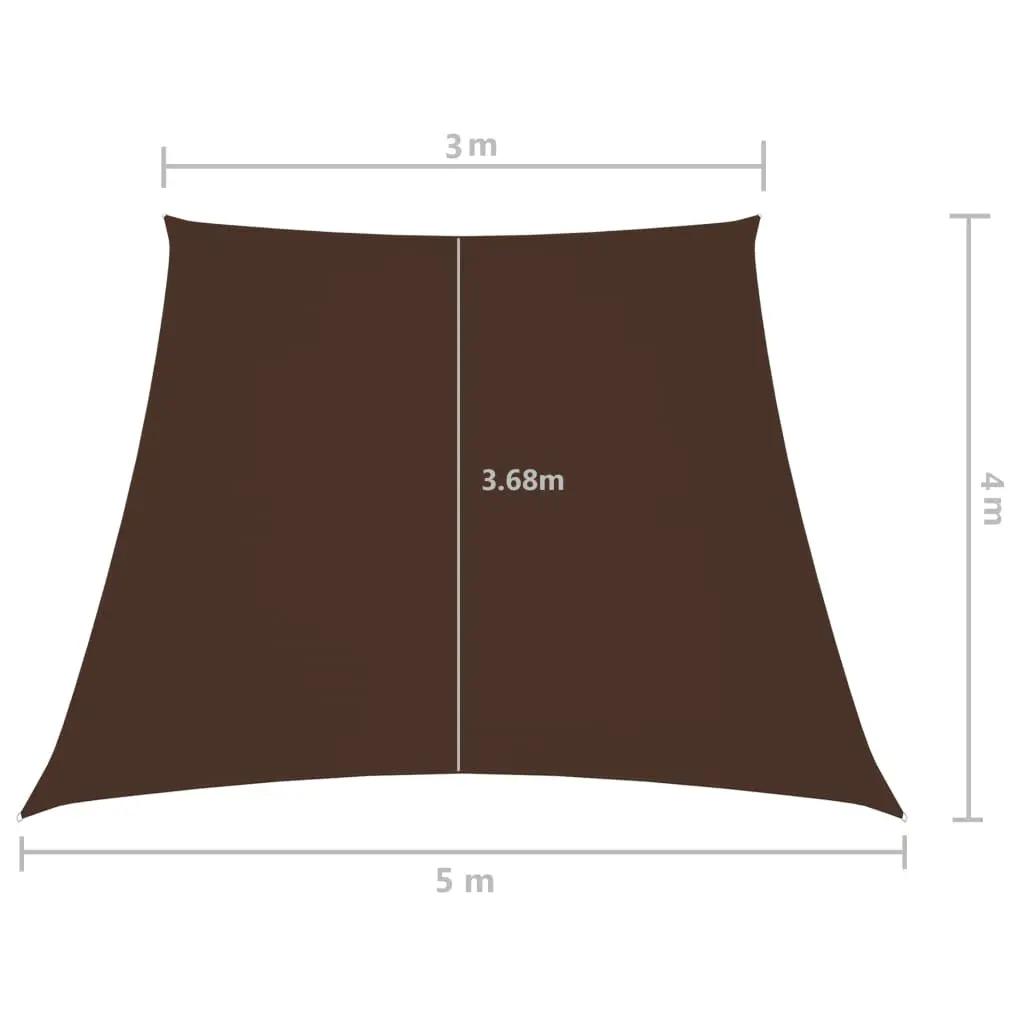 Zonnezeil trapezium 3/5x4 m oxford stof bruin (6)