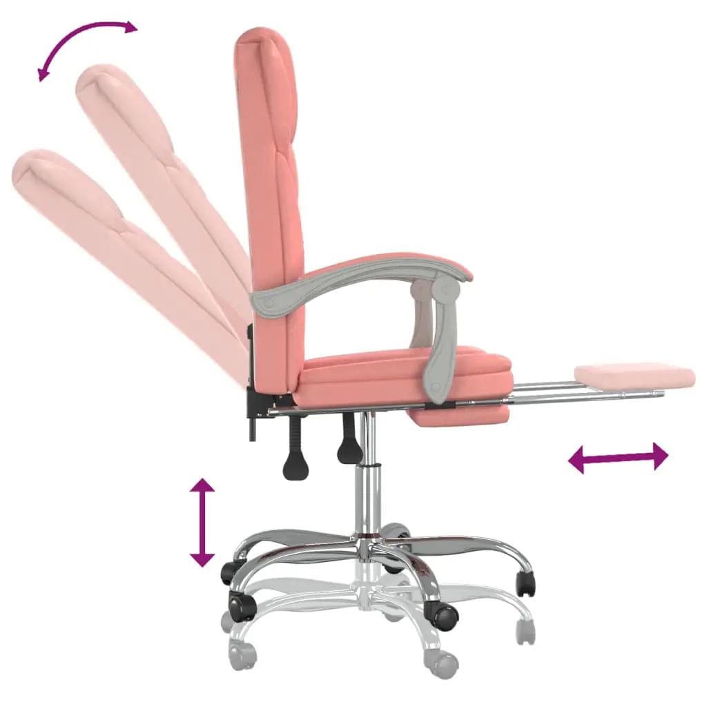 Kantoorstoel verstelbaar kunstleer roze (8)