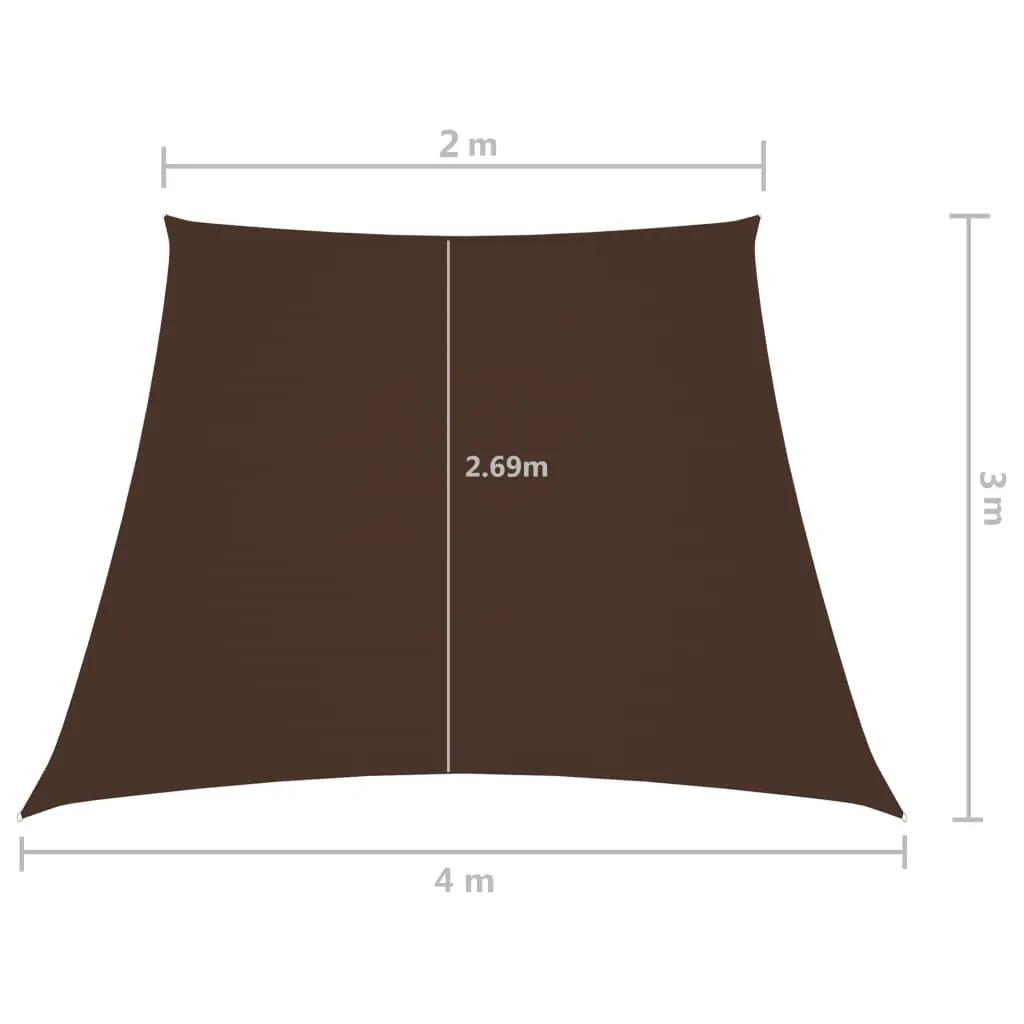Zonnezeil trapezium 2/4x3 m oxford stof bruin (6)