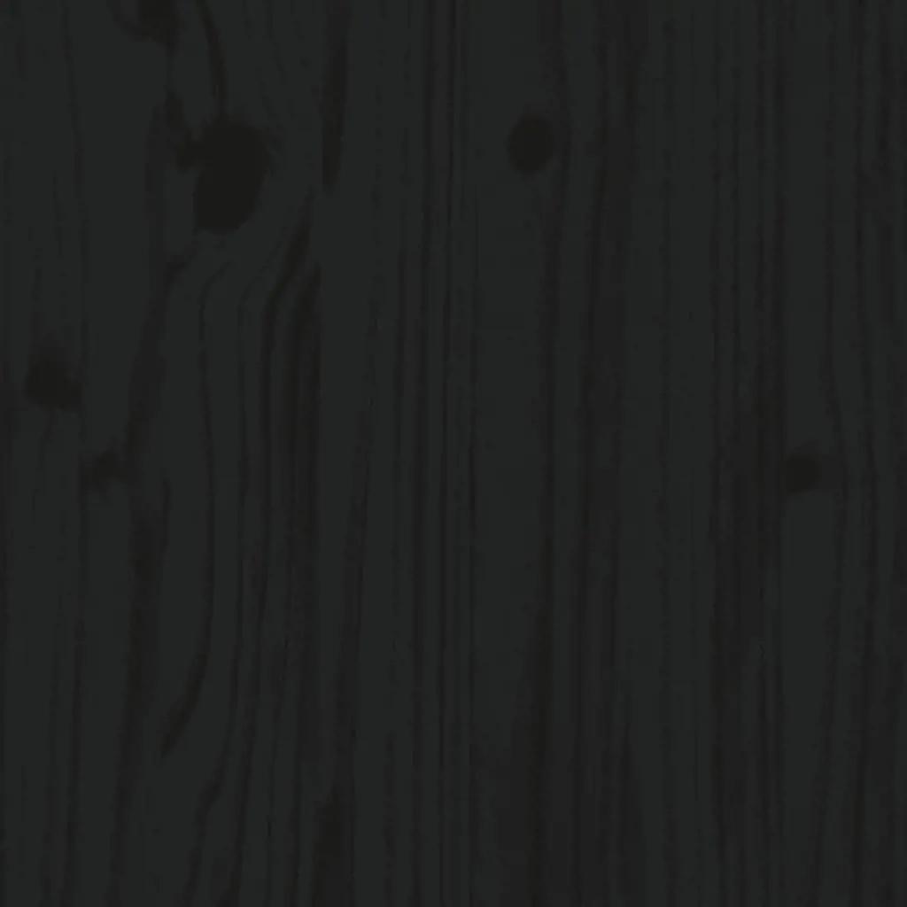 Bedframe met hoofdbord massief grenenhout zwart 120x200 cm (5)
