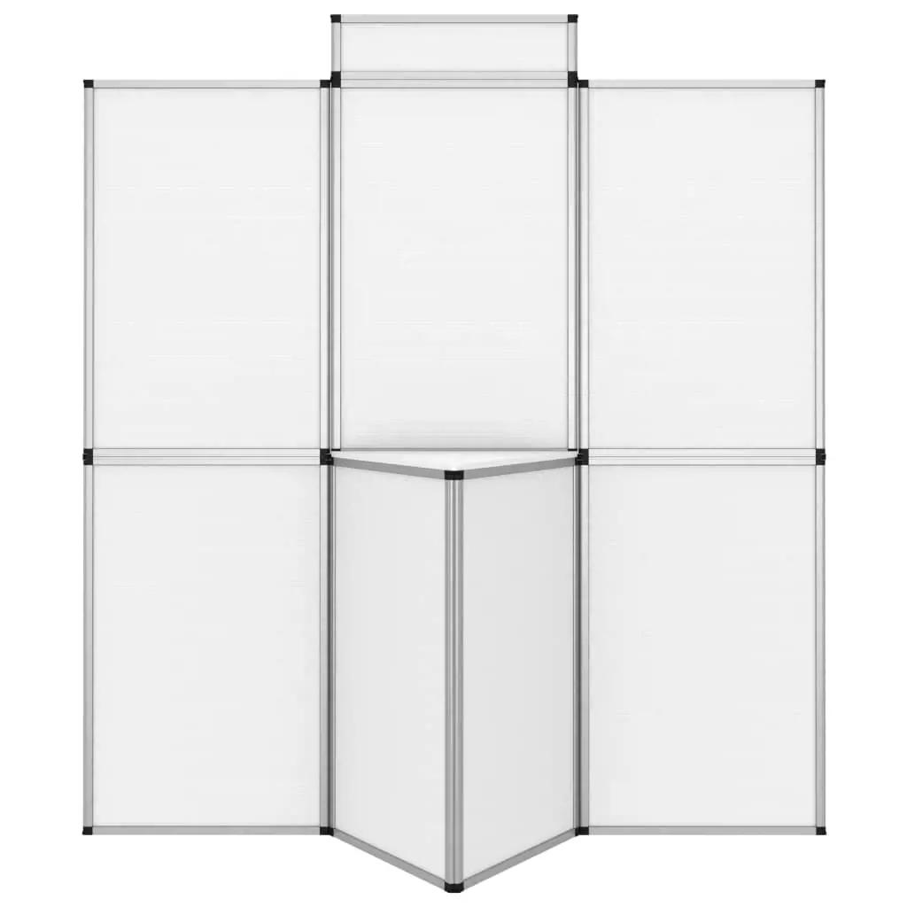 Promotiewand met 8 panelen en tafel inklapbaar 181x200 cm wit (2)