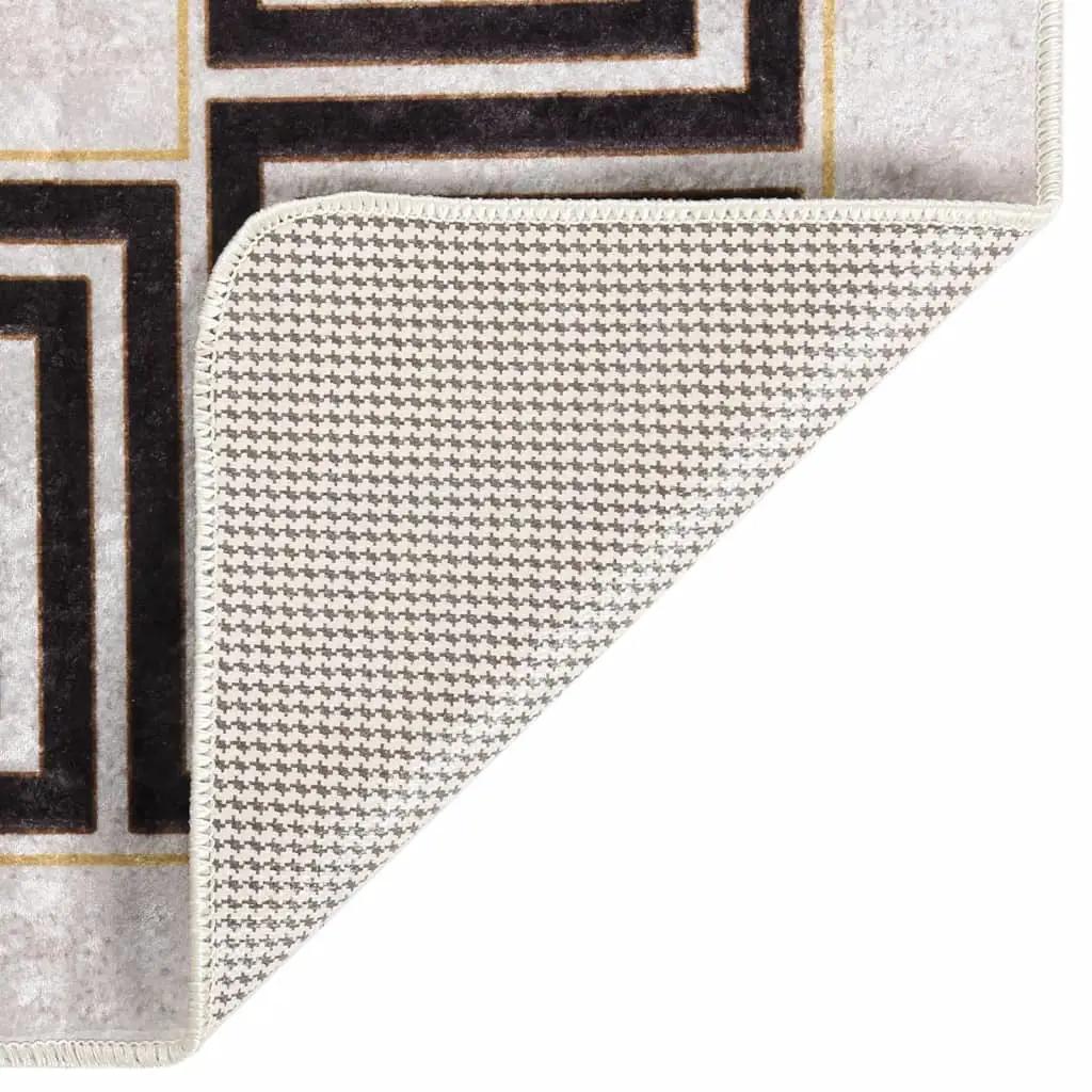 Vloerkleed wasbaar anti-slip 120x170 cm wit en zwart (2)