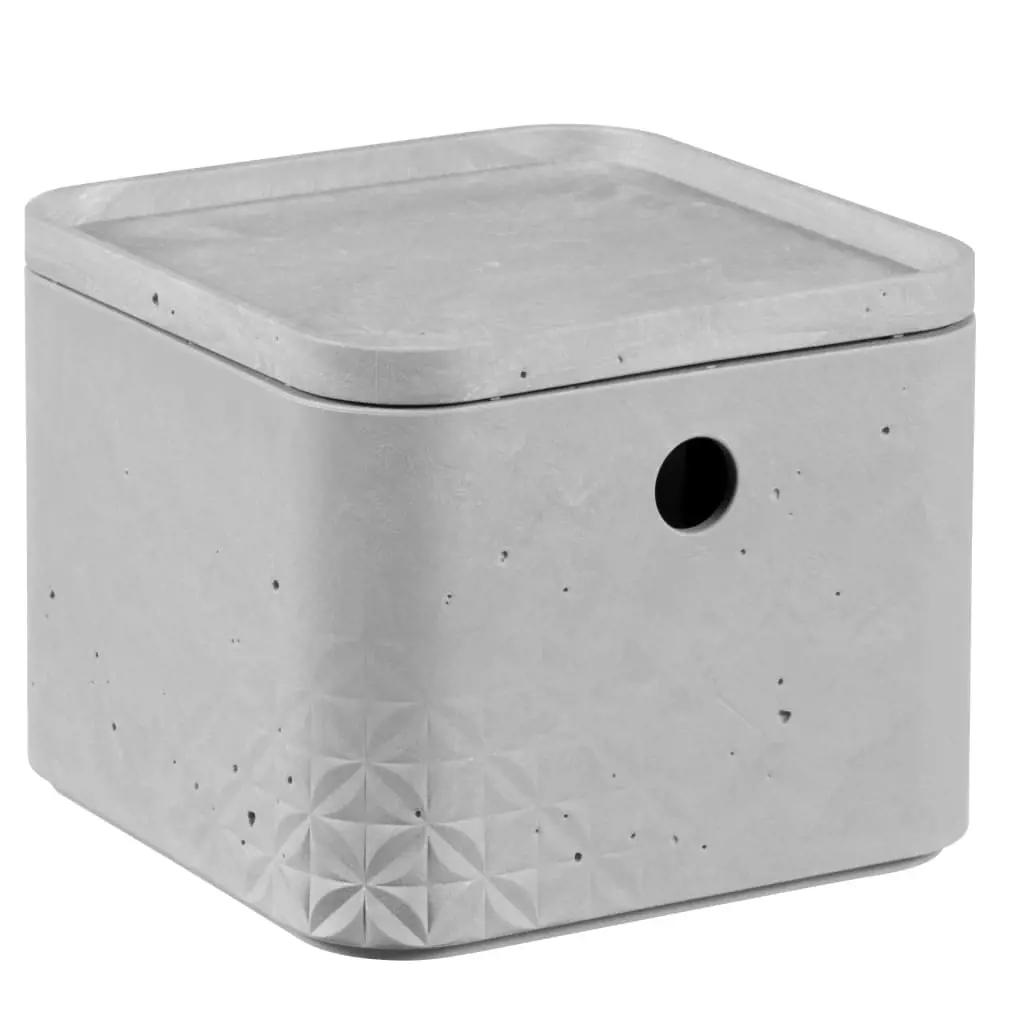 Curver Opbergbox met deksel 3 st Beton maat S lichtgrijs (3)