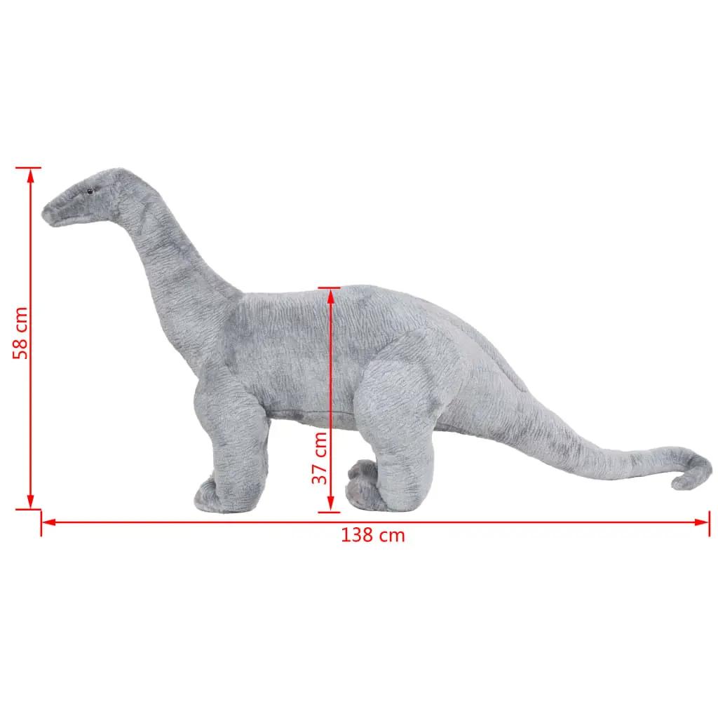 Speelgoeddinosaurus staand XXL pluche grijs (5)