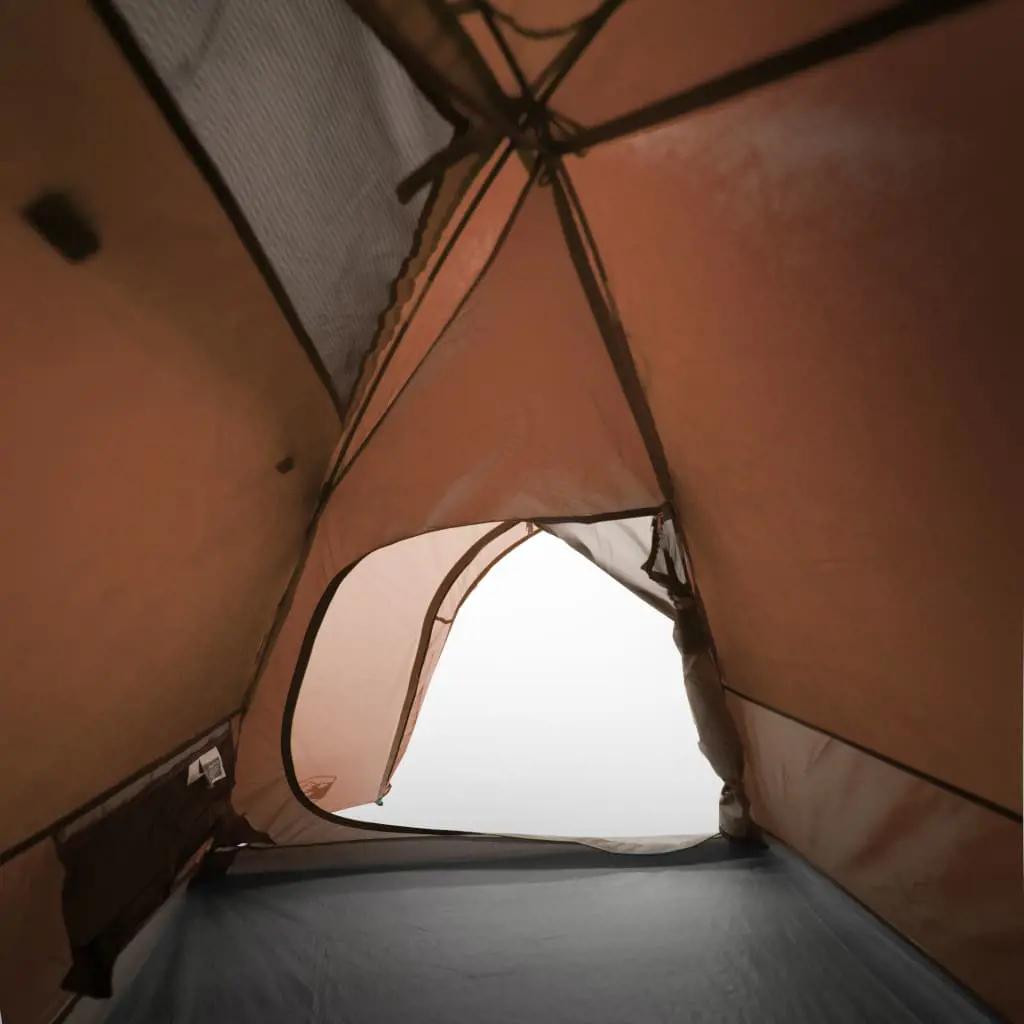 Tent 2-persoons waterdicht grijs en oranje (10)