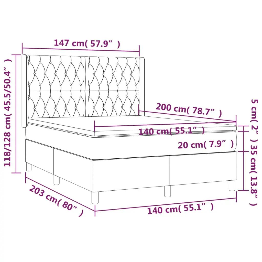 Boxspring met matras en LED stof crèmekleurig 140x200 cm (8)