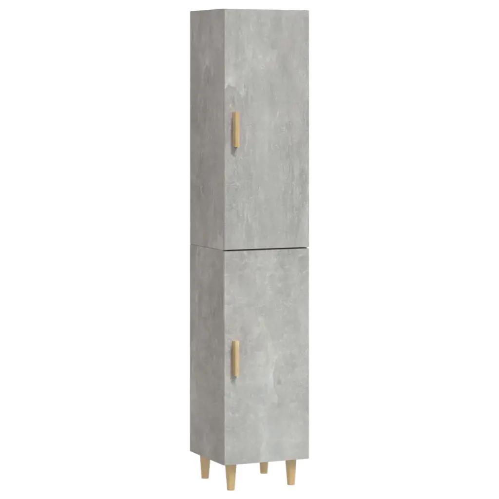 Hoge kast 34,5x34x180 cm bewerkt hout betongrijs (3)