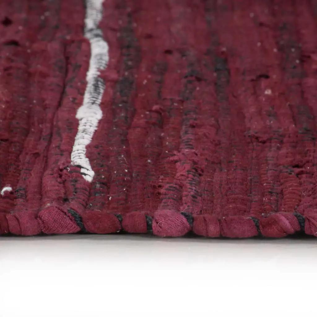 Vloerkleed chindi handgeweven 80x160 cm katoen bordeauxrood (3)